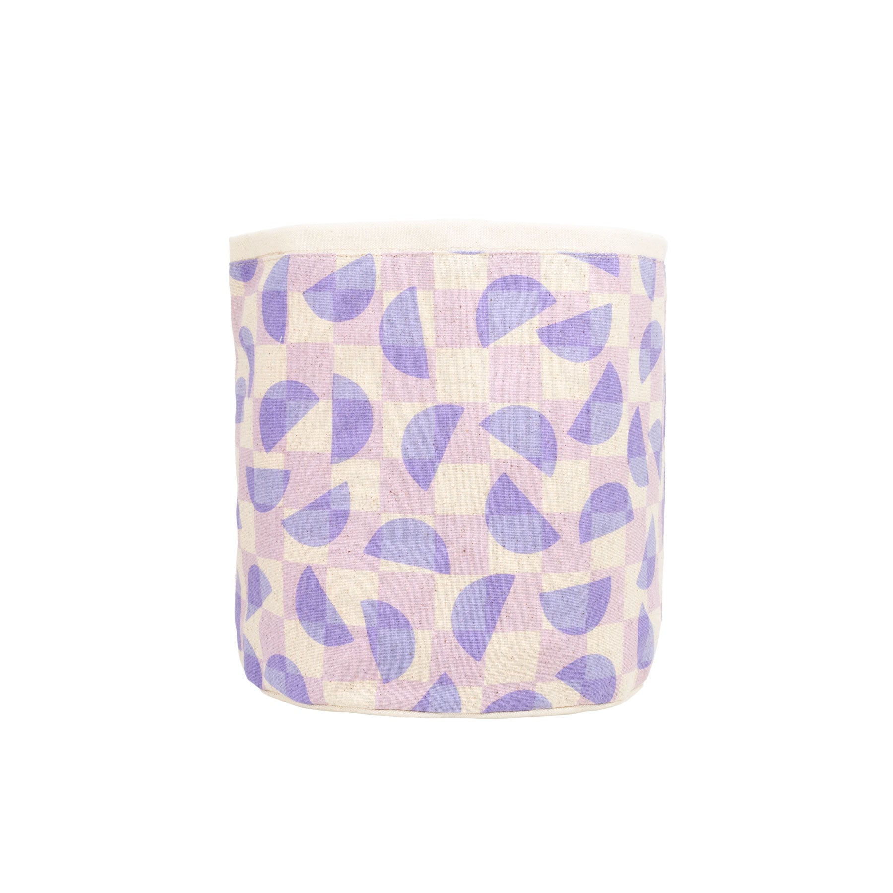 Large Fabric Sax Plant Holder • Half Moon Checkerboard • Periwinkle & Lilac - Jana Lam Hawaii