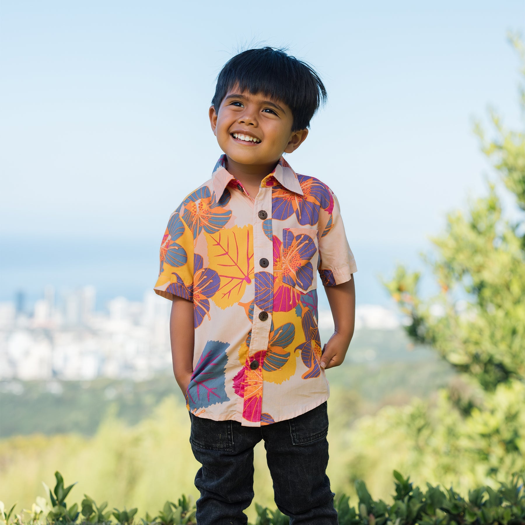 Maverick Button - Up (Kids) • Ko‘oloa‘ula - Jana Lam Hawaii