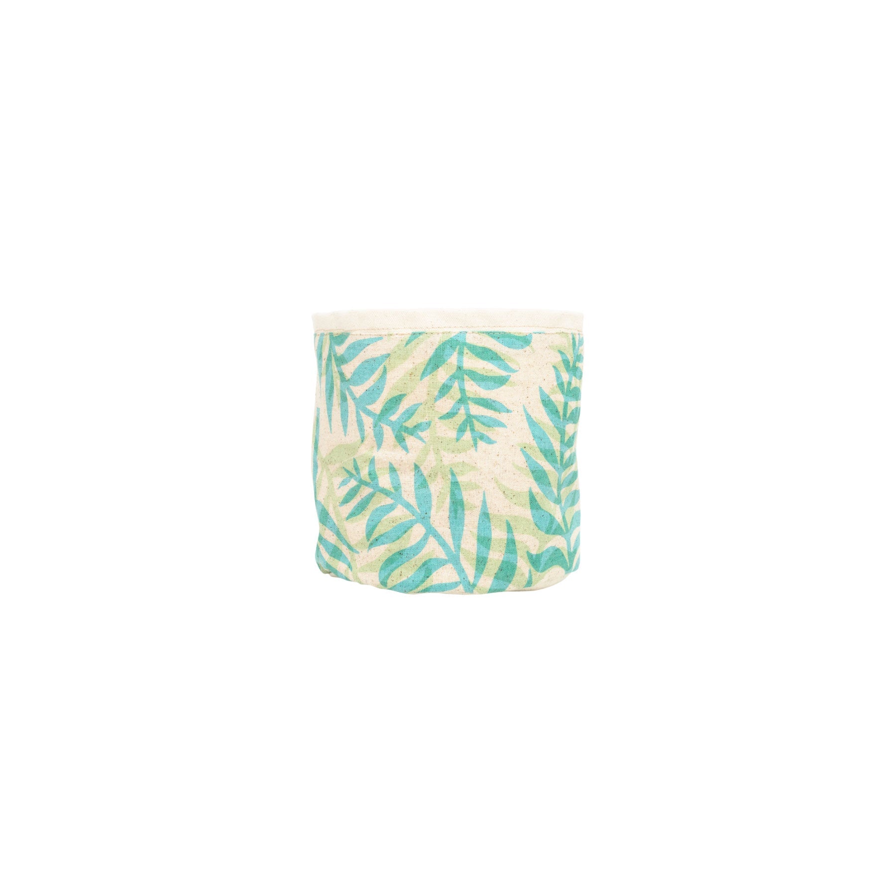 Medium Fabric Sax Plant Holder • Double Palm • Turquoise over Sage - Jana Lam Hawaii