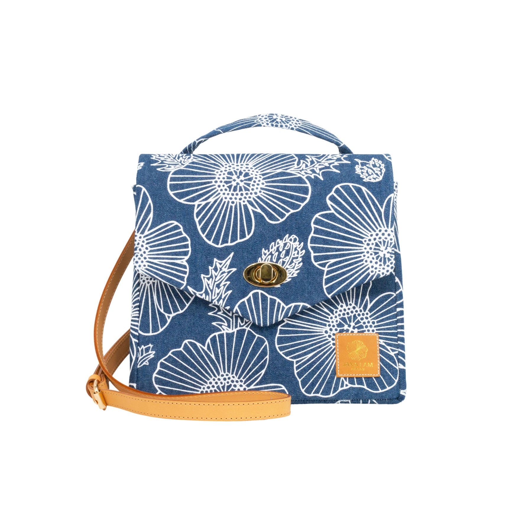 Midi Satchel • Pua Kala • Denim Collection - Jana Lam Hawaii