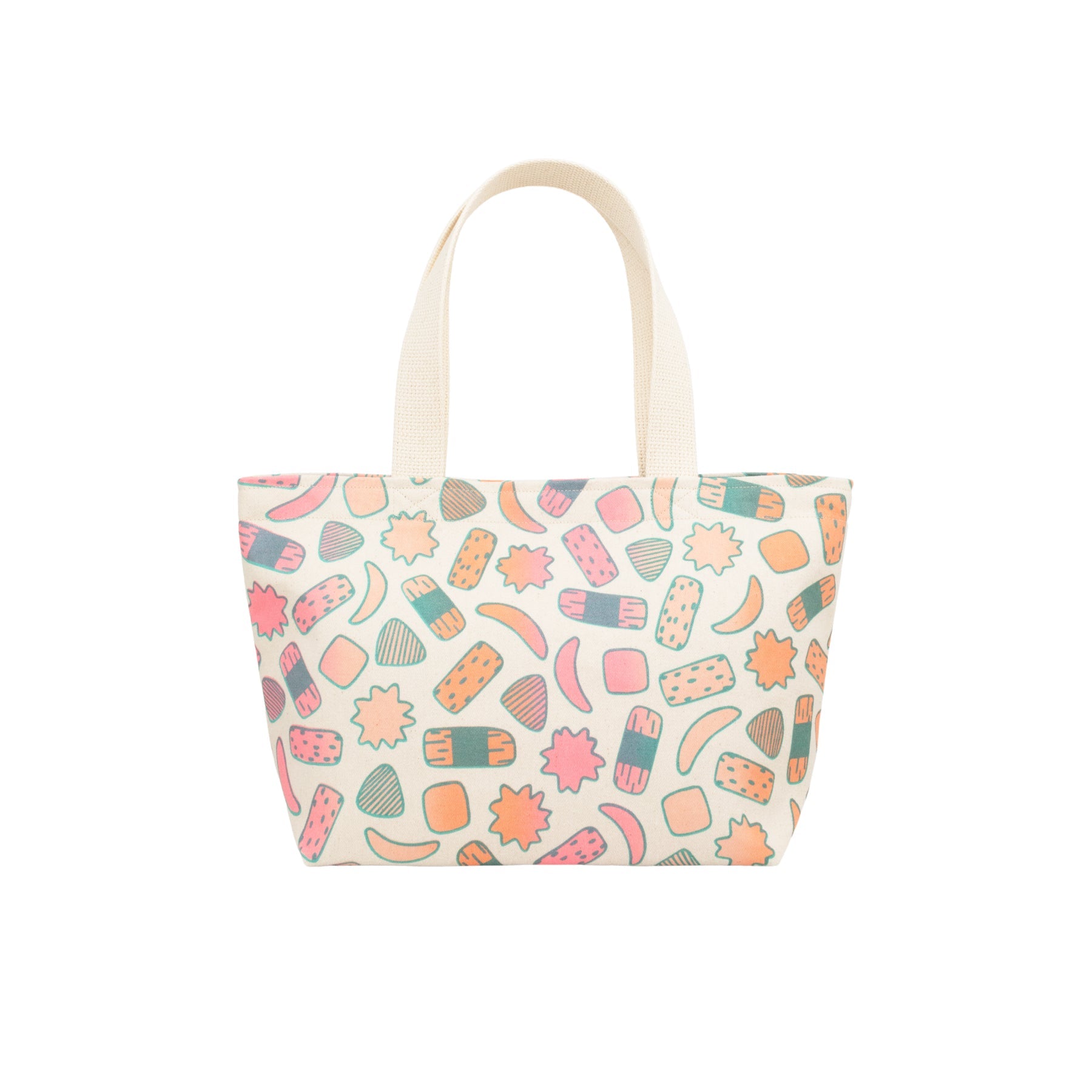 Mini Beach Bag Tote • Kakimochi • Teal Green over Pink and Orange Ombre - Jana Lam Hawaii