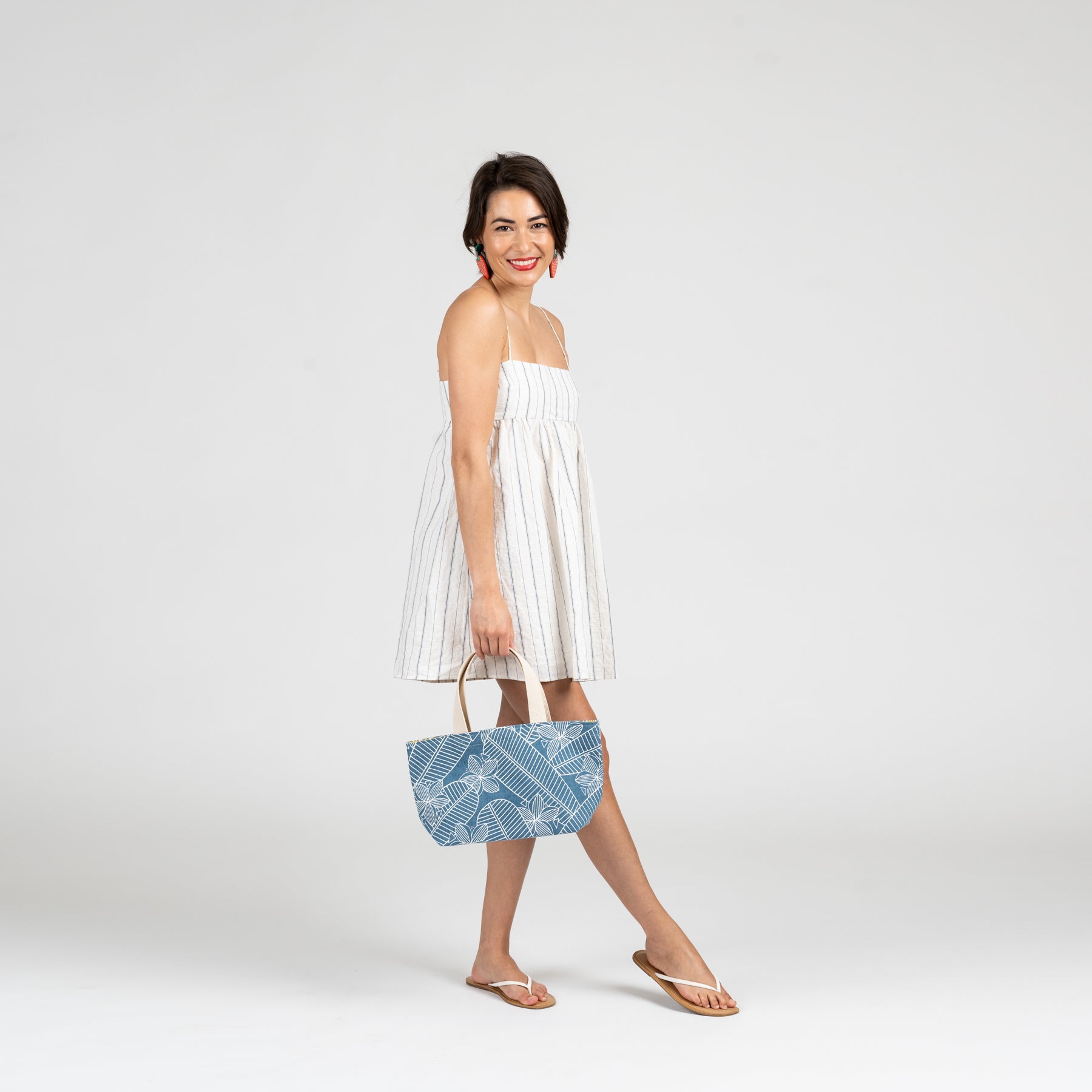 Mini Beach Bag Tote • Naupaka • Denim Collection - Jana Lam Hawaii