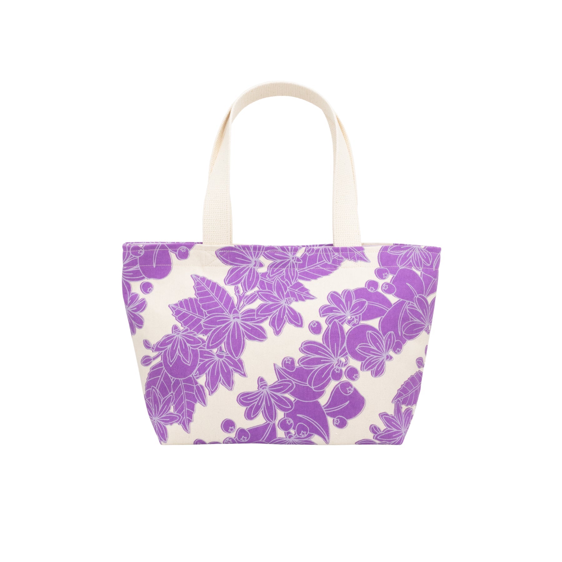 Mini Beach Bag Tote • Naupaka • Mauve Gray over Purple - Jana Lam Hawaii