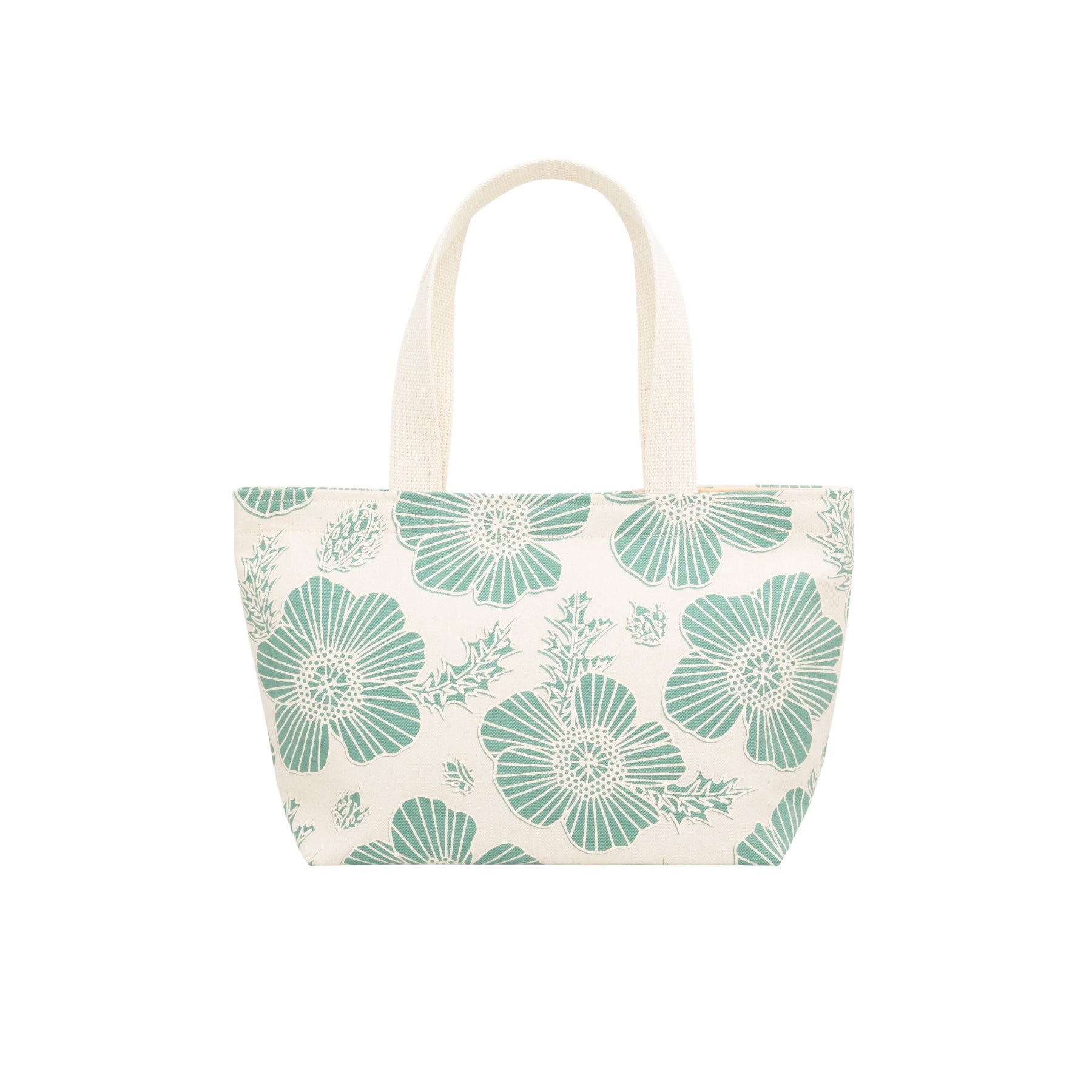 Mini Beach Bag Tote • Pua Kala • Sand over Teal Green - Jana Lam Hawaii