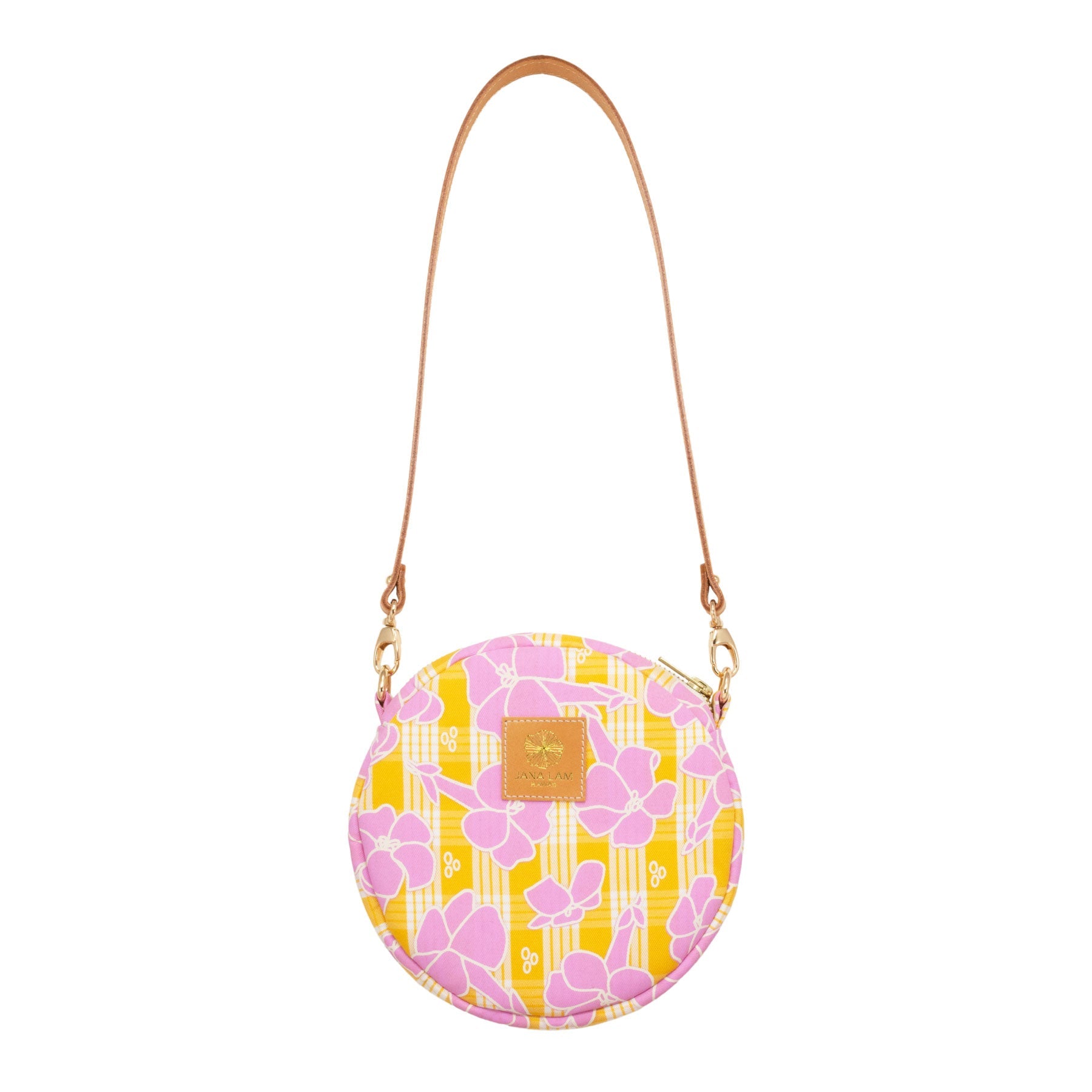 Mini Roundie Shoulder Bag • Puakenikeni Palaka - Jana Lam Hawaii