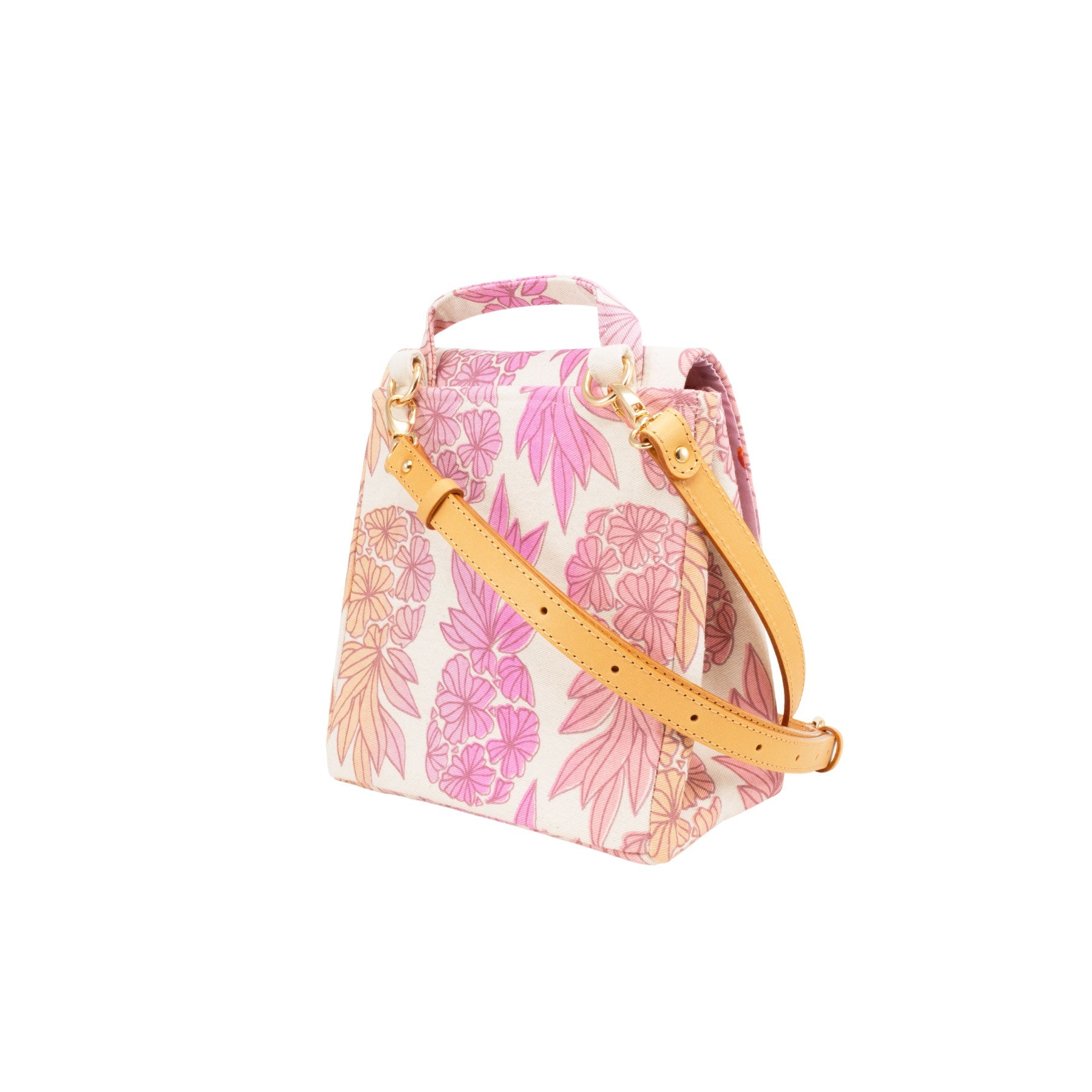 Mini Satchel • Seaflower Pineapple • Mauve over Pink Dust Ombre - Jana Lam Hawaii