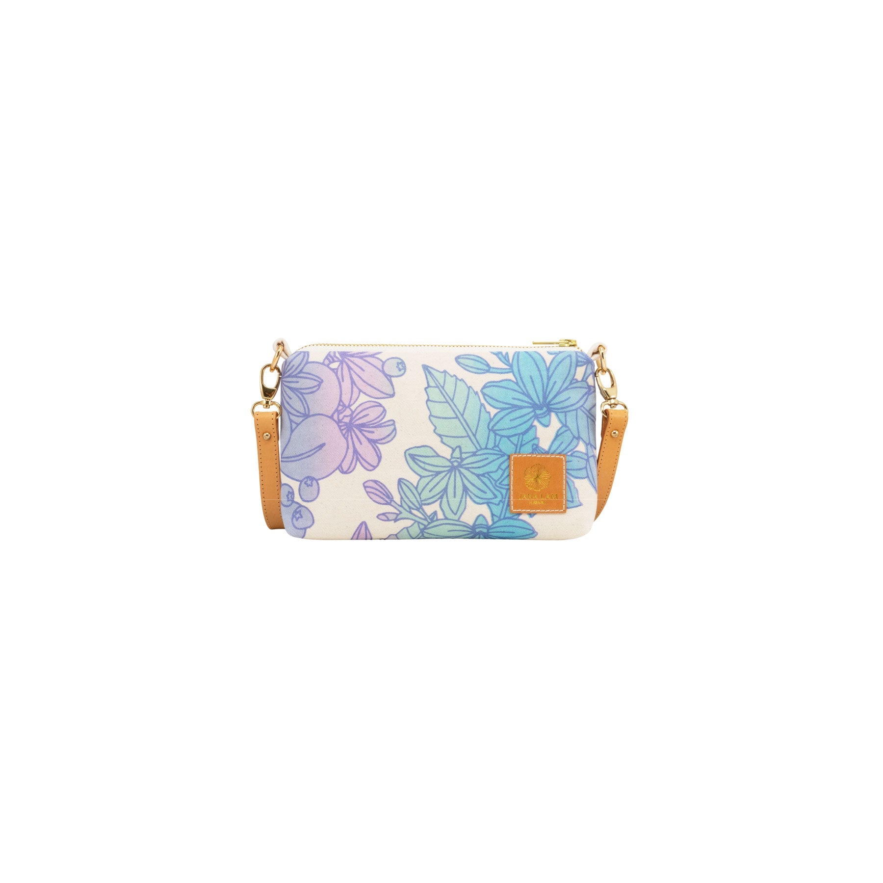 Mini Slim Zipper Cross Body • Naupaka • Navy over Turquoise, Aqua, and Lavender Ombre - Jana Lam Hawaii