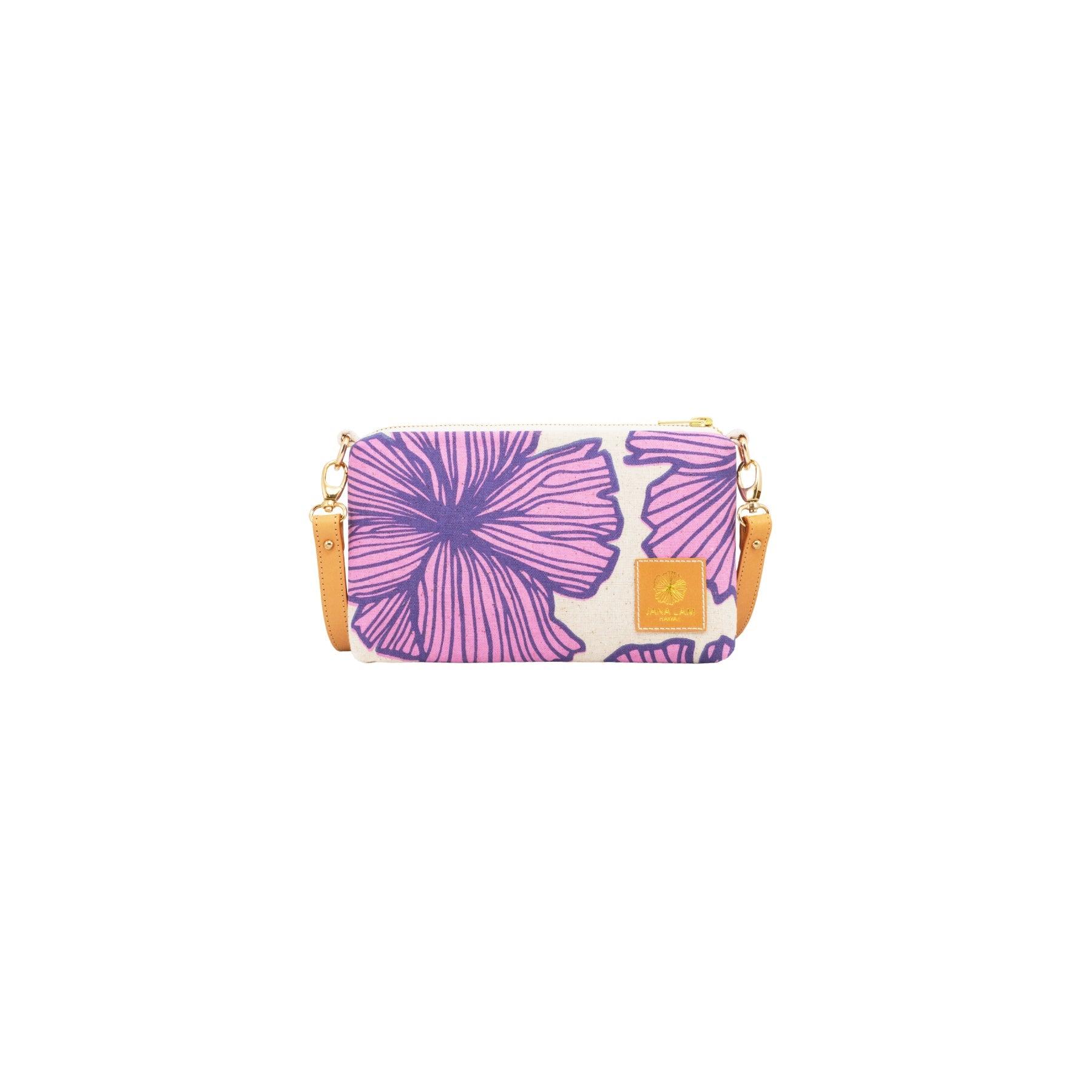 Mini Slim Zipper Cross Body • Seaflower • Navy over Berry Pink - Jana Lam Hawaii