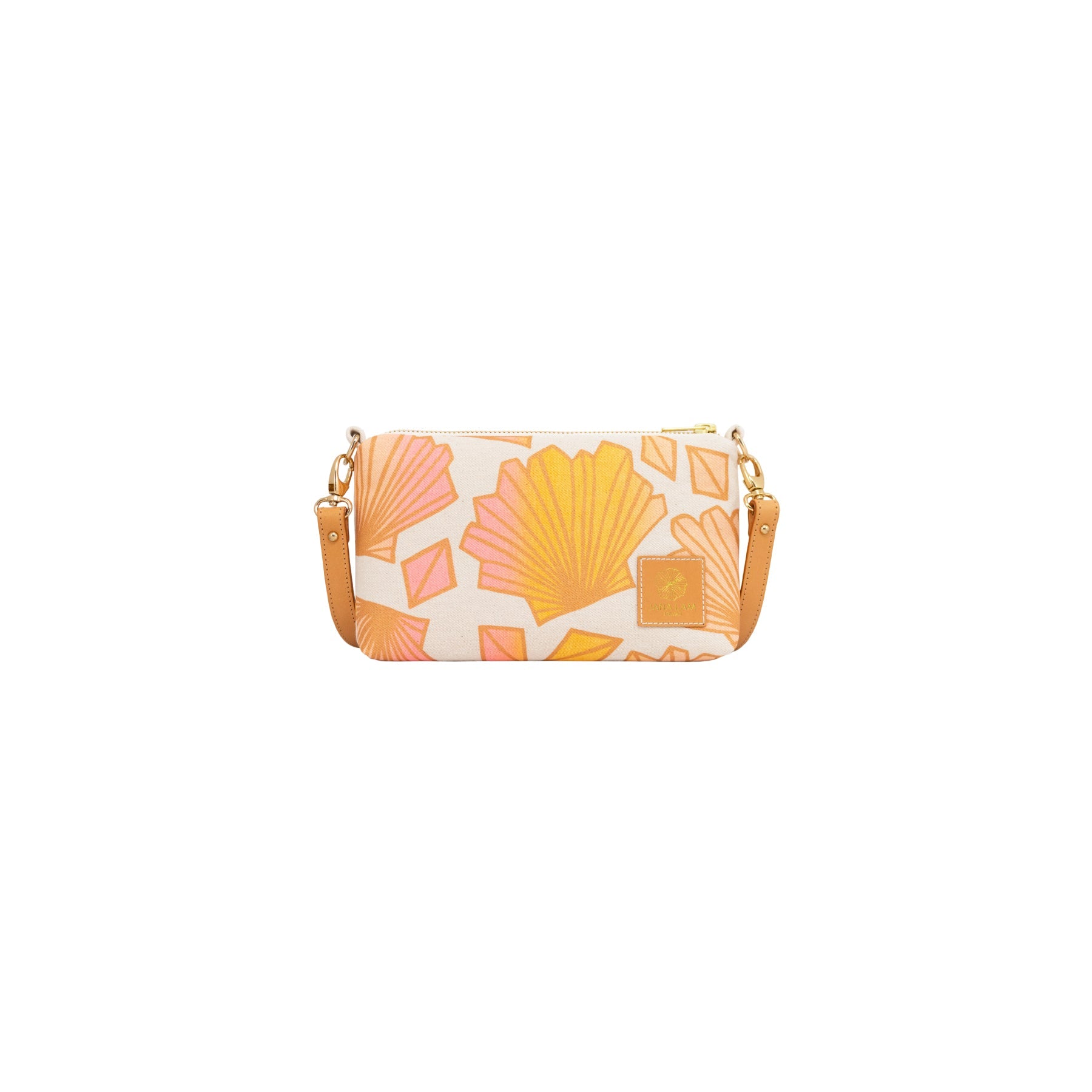 Mini Slim Zipper Cross Body • Sunny • Rustic Gold over Pink, Yellow, and Blush Ombre - Jana Lam Hawaii