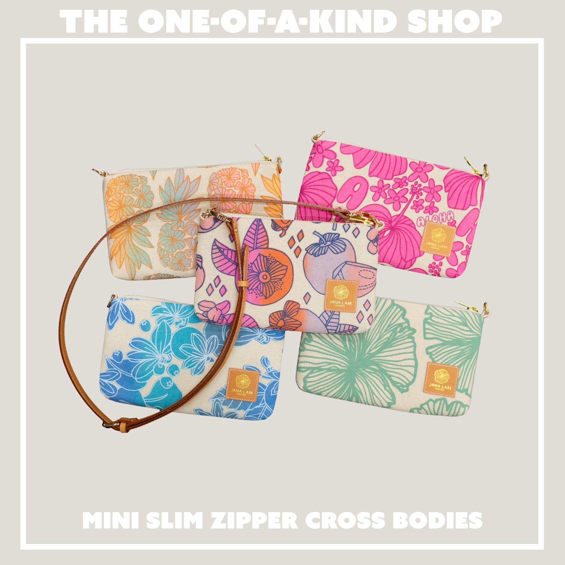 Mini Slim Zipper Cross Body • The One - Of - A - Kind Shop - Jana Lam Hawaii