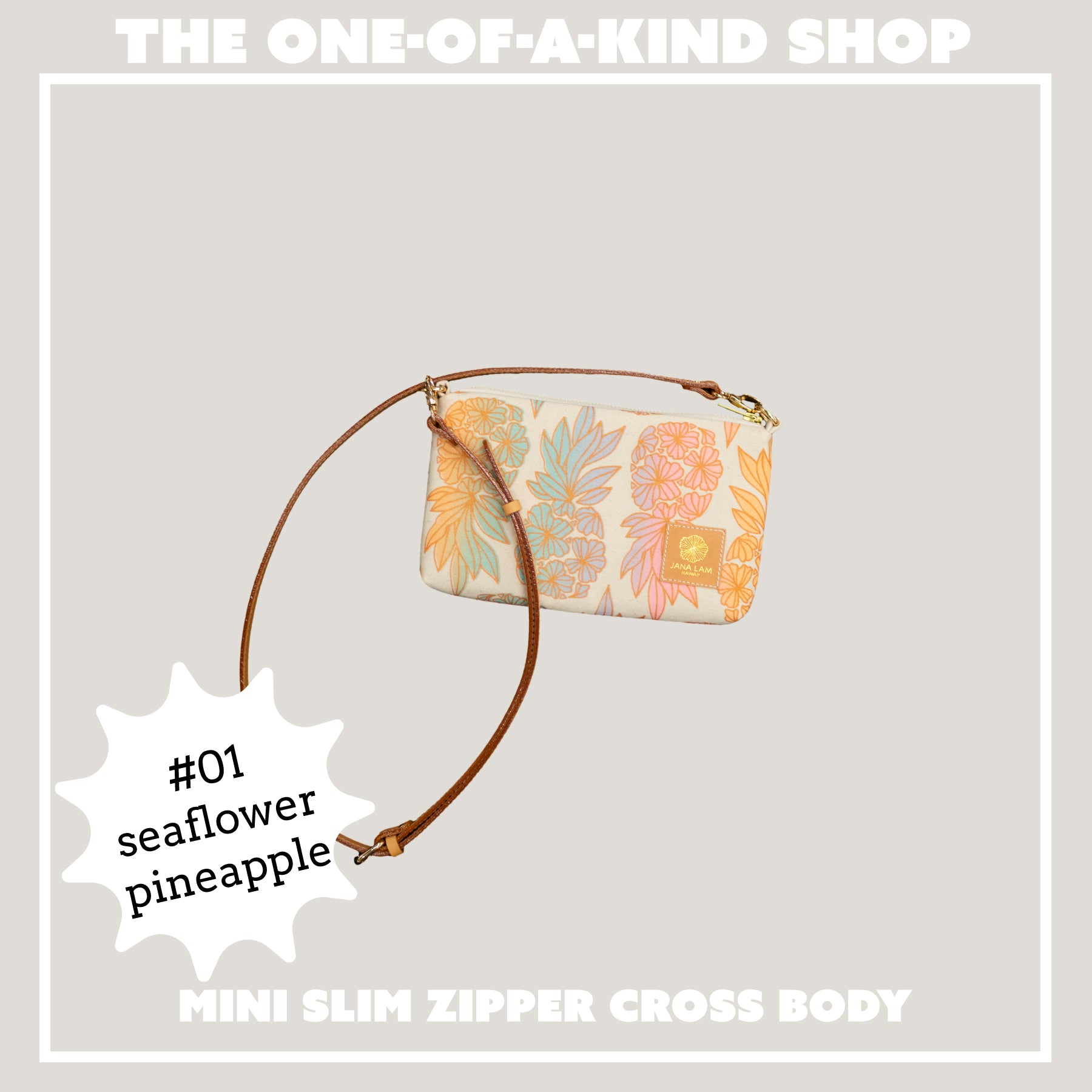 Mini Slim Zipper Cross Body • The One - Of - A - Kind Shop - Jana Lam Hawaii