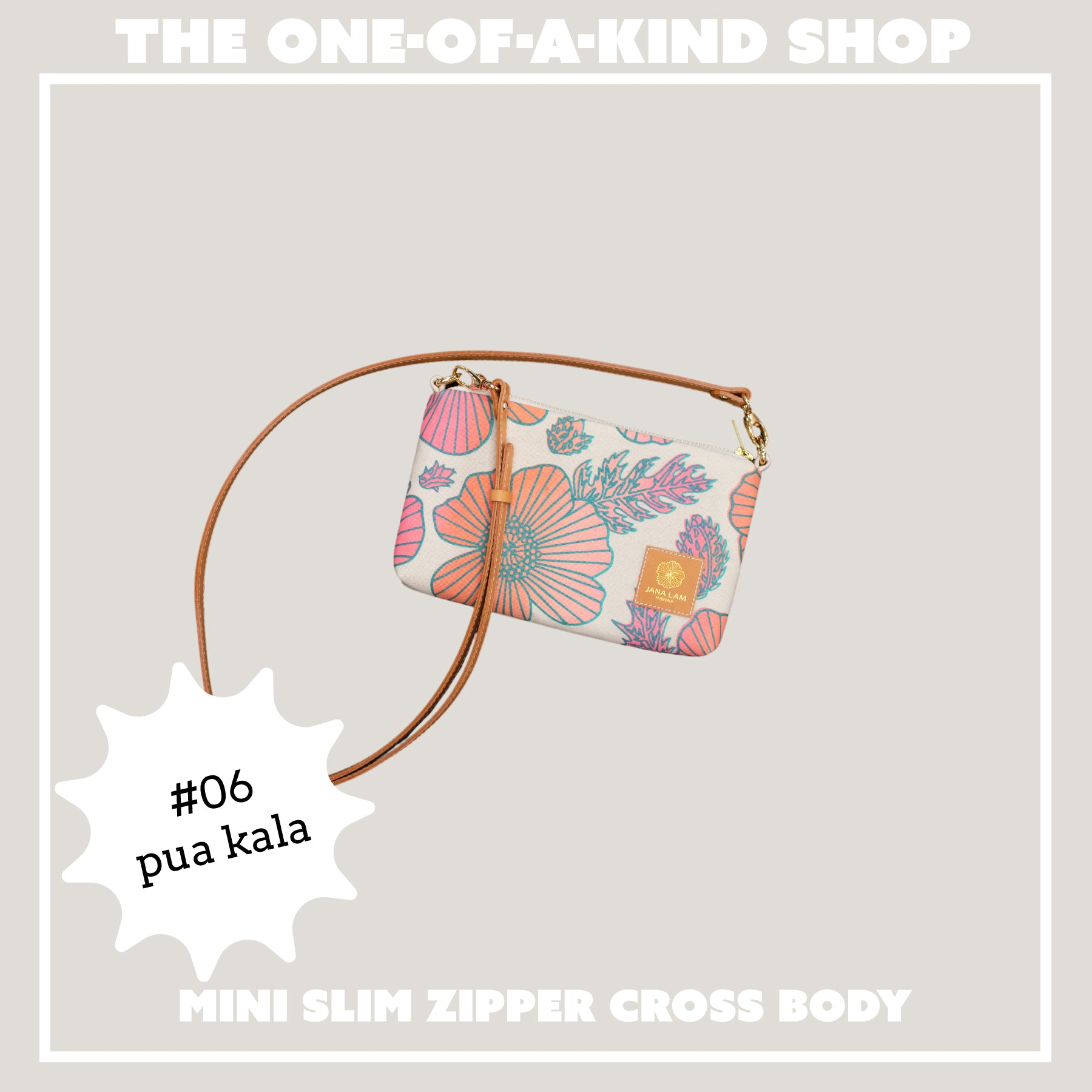 Mini Slim Zipper Cross Body • The One - Of - A - Kind Shop - Jana Lam Hawaii
