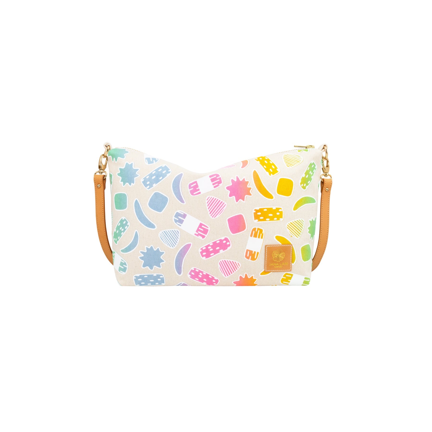 Mini Slouchy Cross Body • Kakimochi • White over Rainbow Ombre - Jana Lam Hawaii