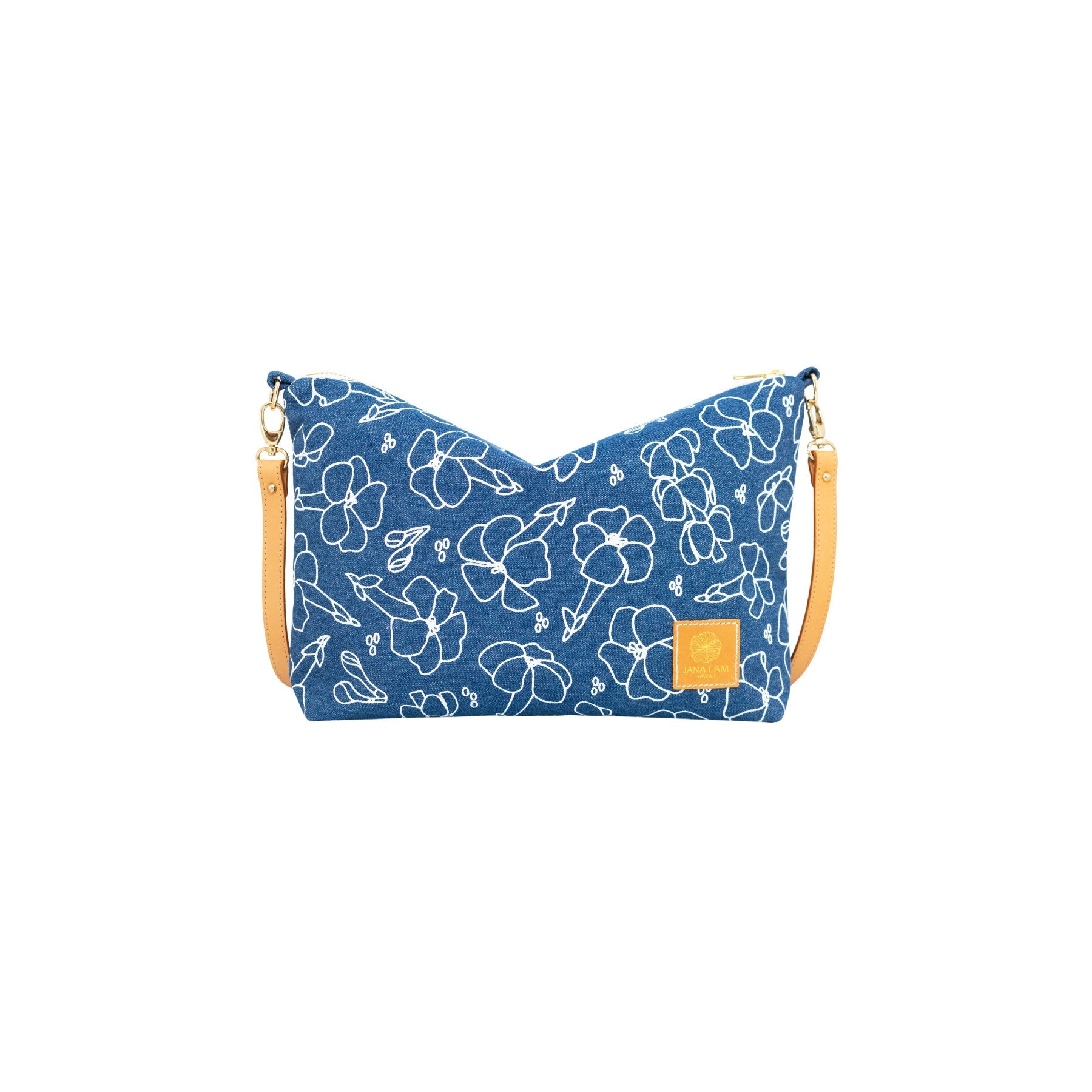 Mini Slouchy Cross Body • Puakenikeni • Denim Collection - Jana Lam Hawaii