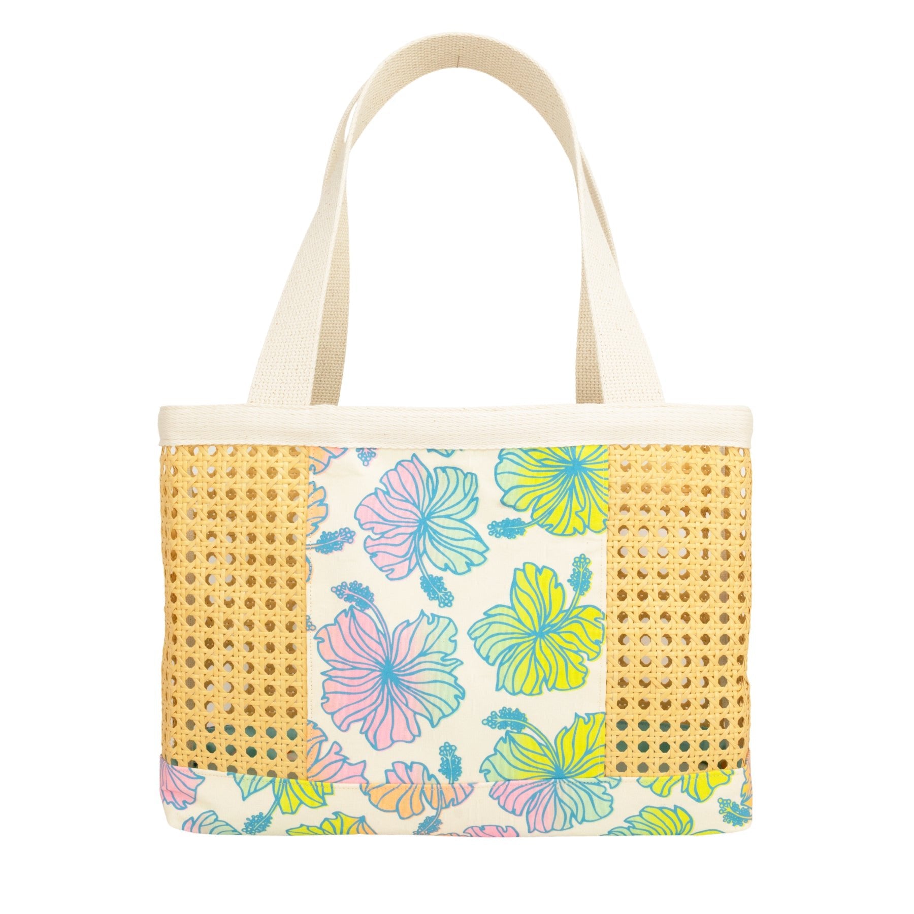 Peekaboo Tote • Hibiscus • Blue over Rainbow Ombre - Jana Lam Hawaii
