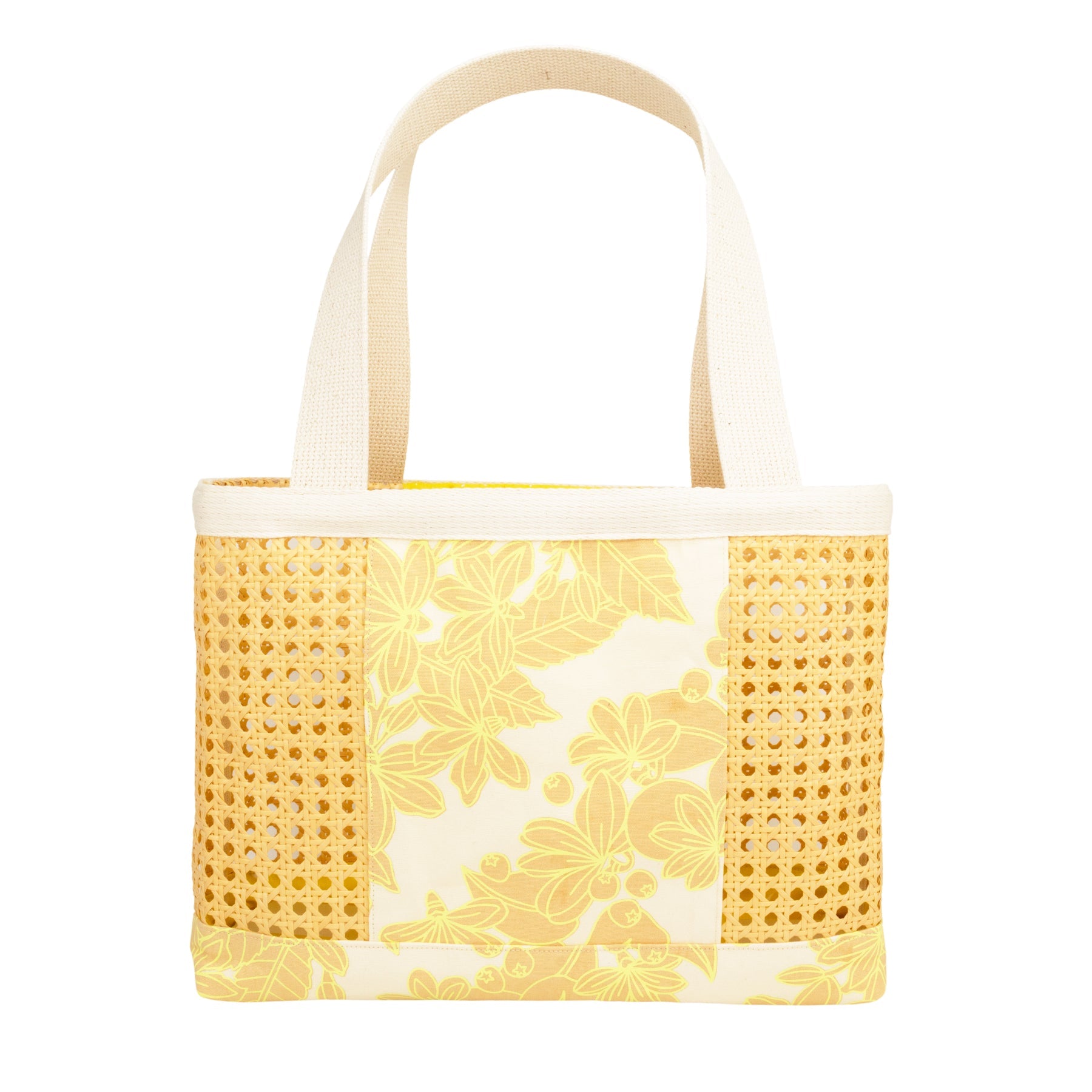 Peekaboo Tote • Naupaka • Fluorescent Yellow over Tan - Jana Lam Hawaii