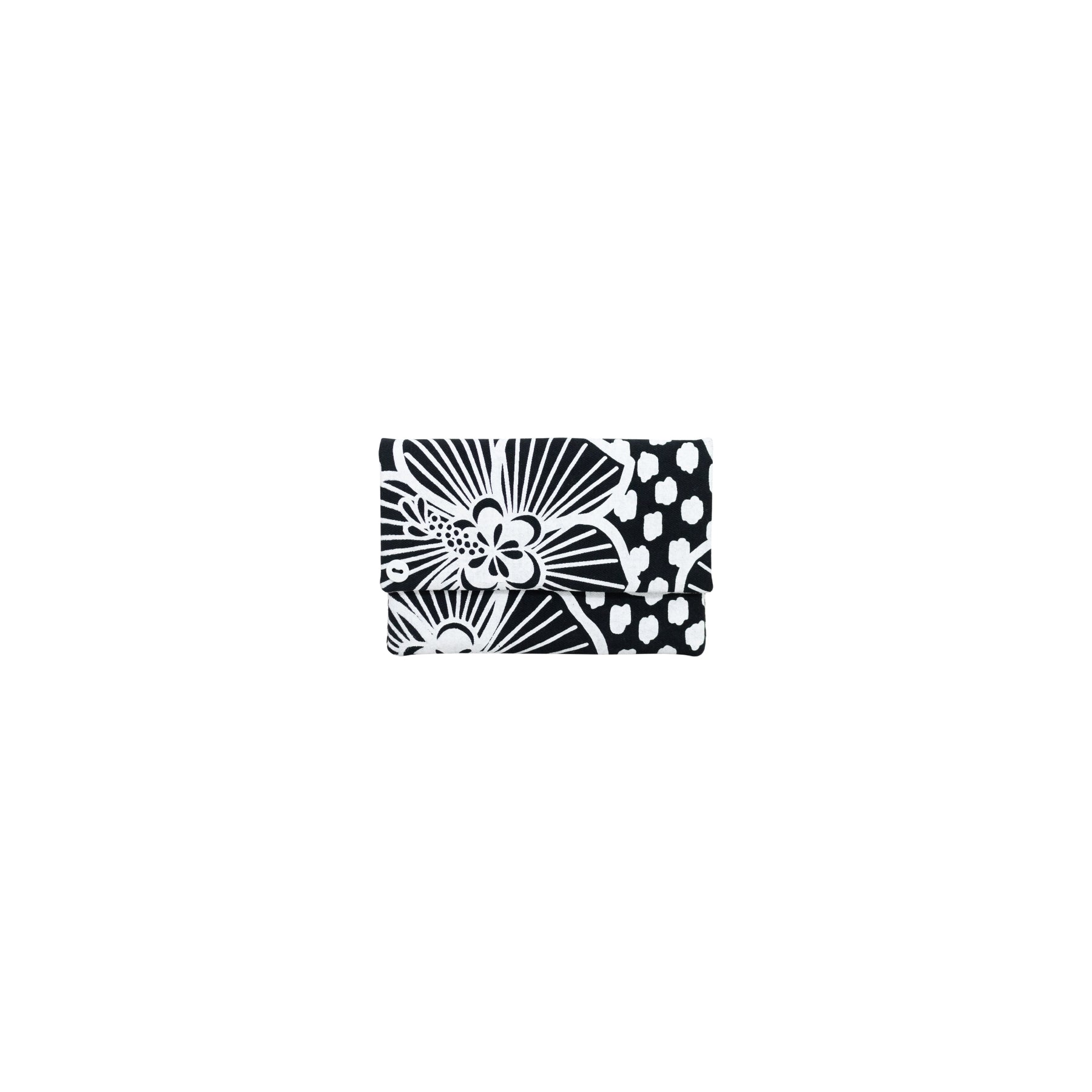 Petite Envelope Clutch • Hau • White on Black Fabric - Jana Lam Hawaii