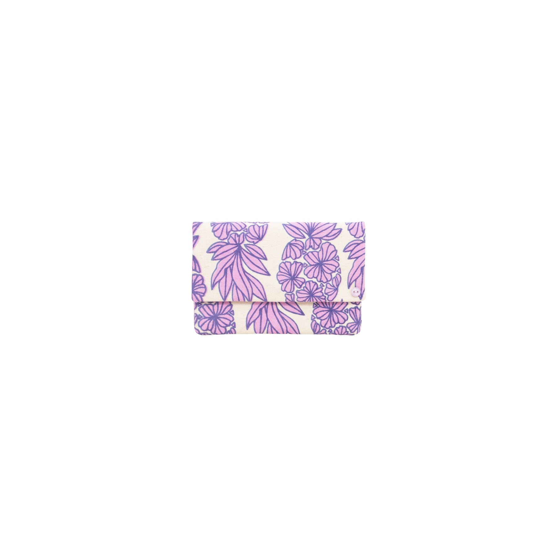 Petite Envelope Clutch • Seaflower Pineapple • Navy over Lilac - Jana Lam Hawaii