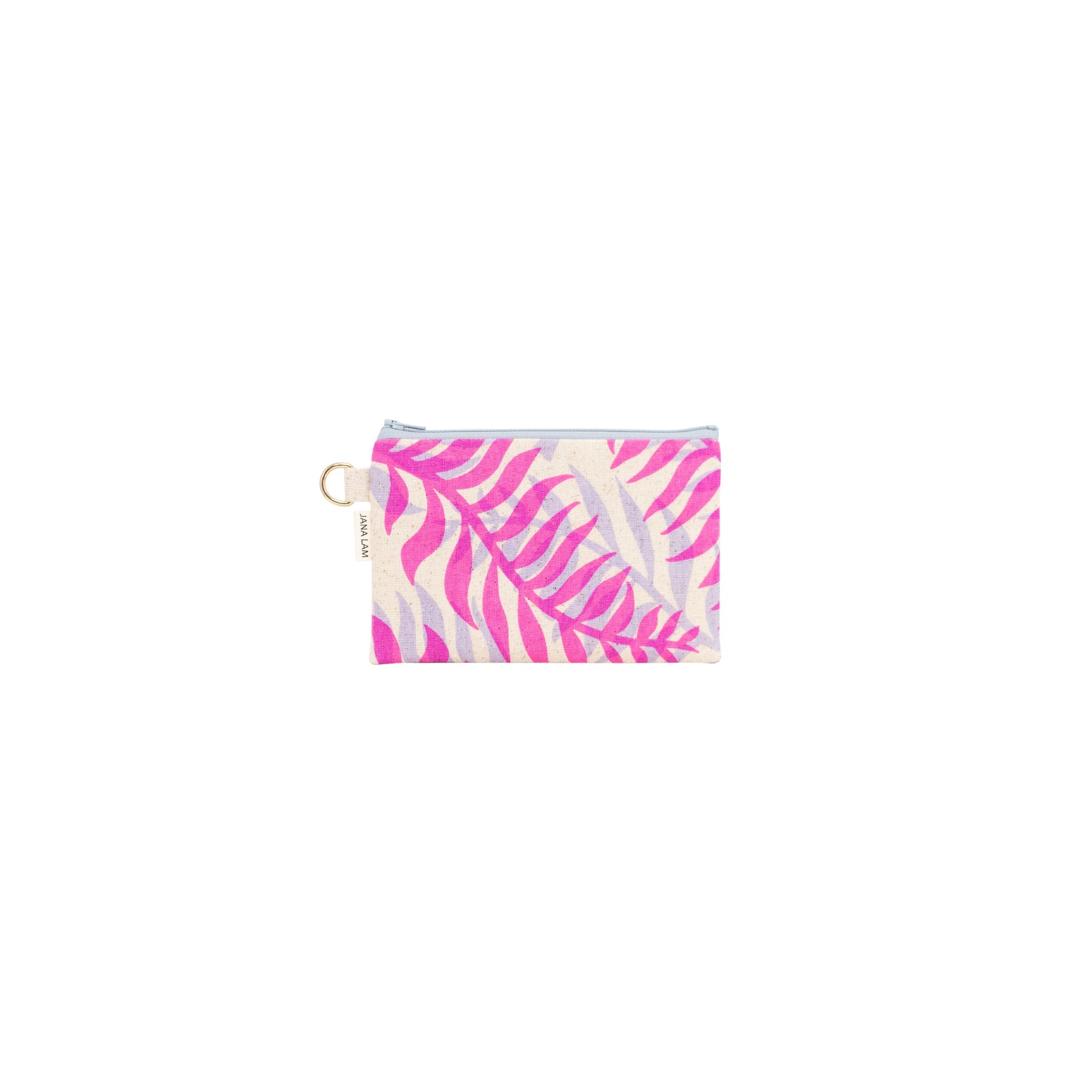 Petite Zipper Clutch • Double Palm • Pink over Lavender - Jana Lam Hawaii