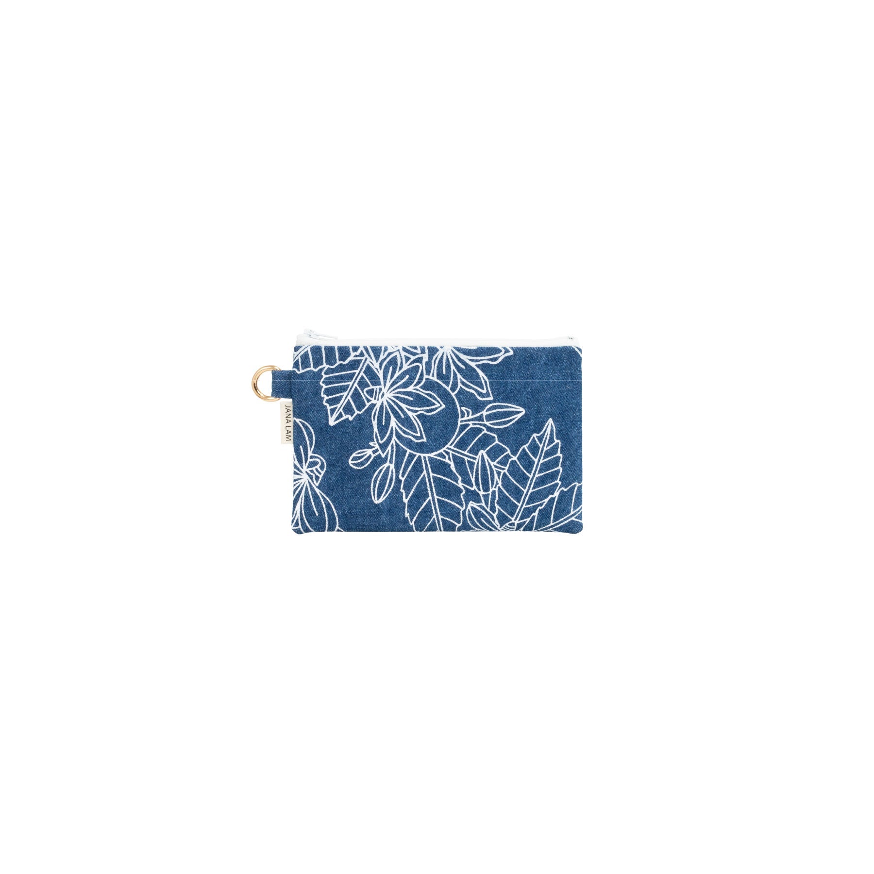Petite Zipper Clutch • Naupaka • Denim Collection - Jana Lam Hawaii