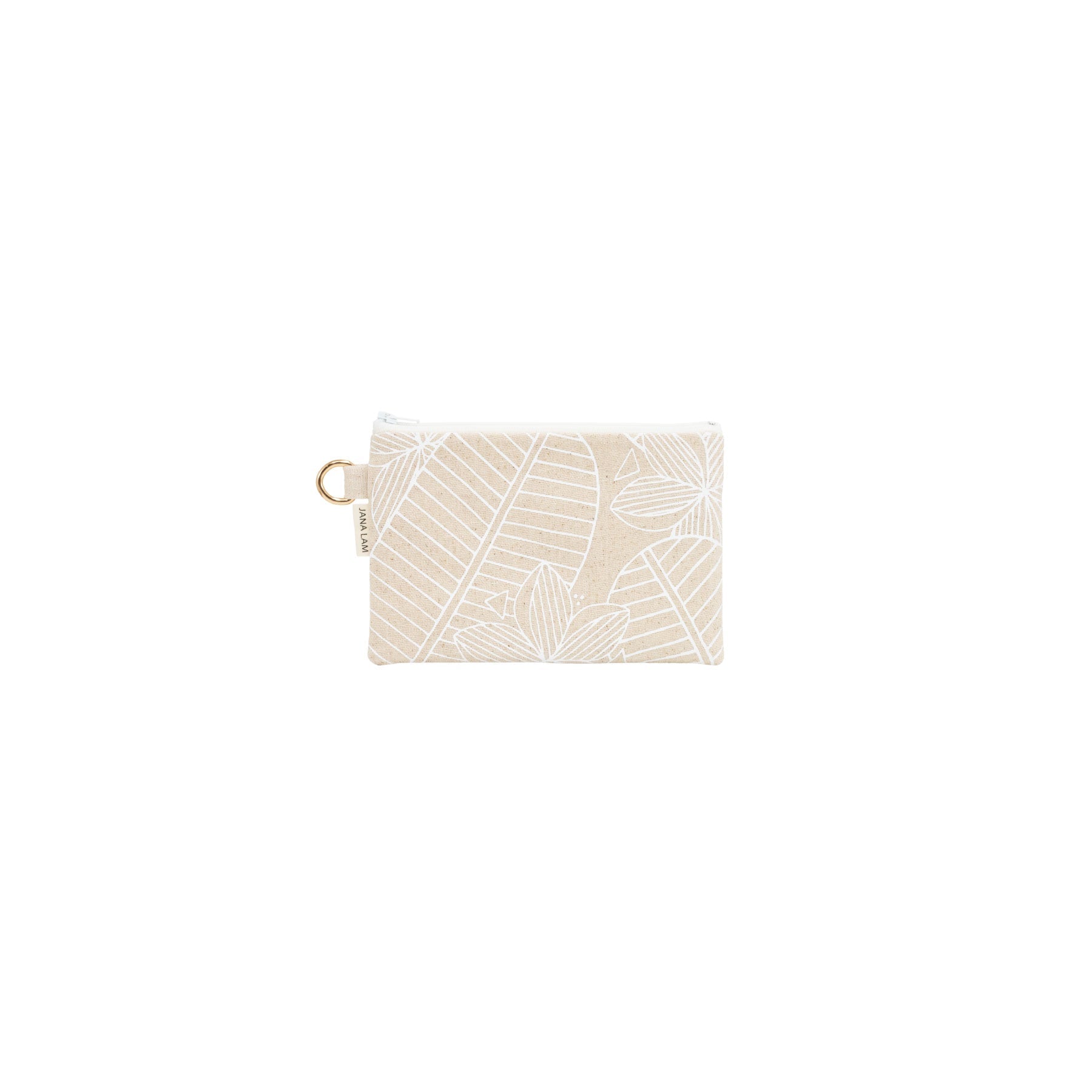 Petite Zipper Clutch • Plumeria • White Collection - Jana Lam Hawaii