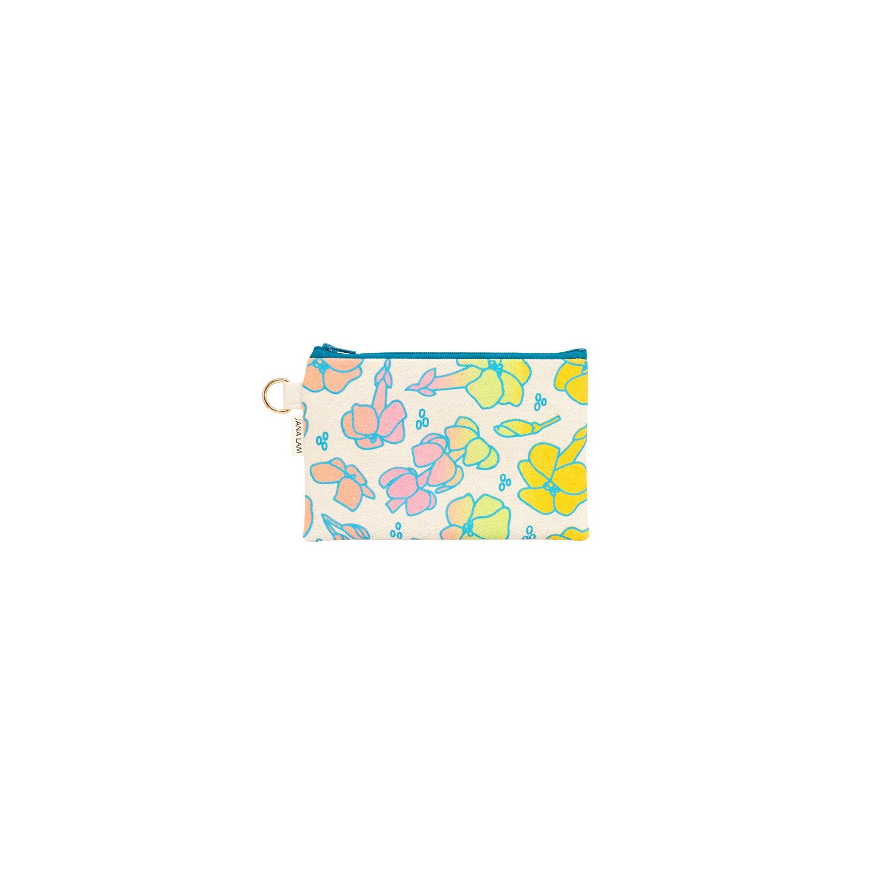 Petite Zipper Clutch • Puakenikeni • Blue over Rainbow Ombre - Jana Lam Hawaii