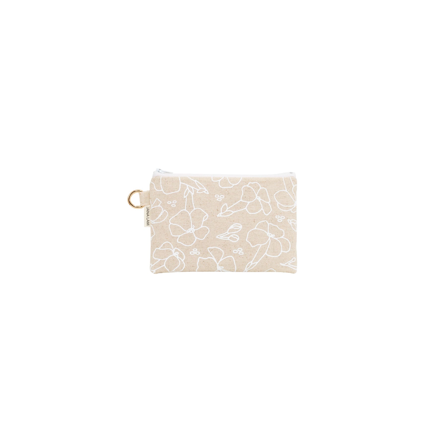Petite Zipper Clutch • Puakenikeni • White Collection - Jana Lam Hawaii