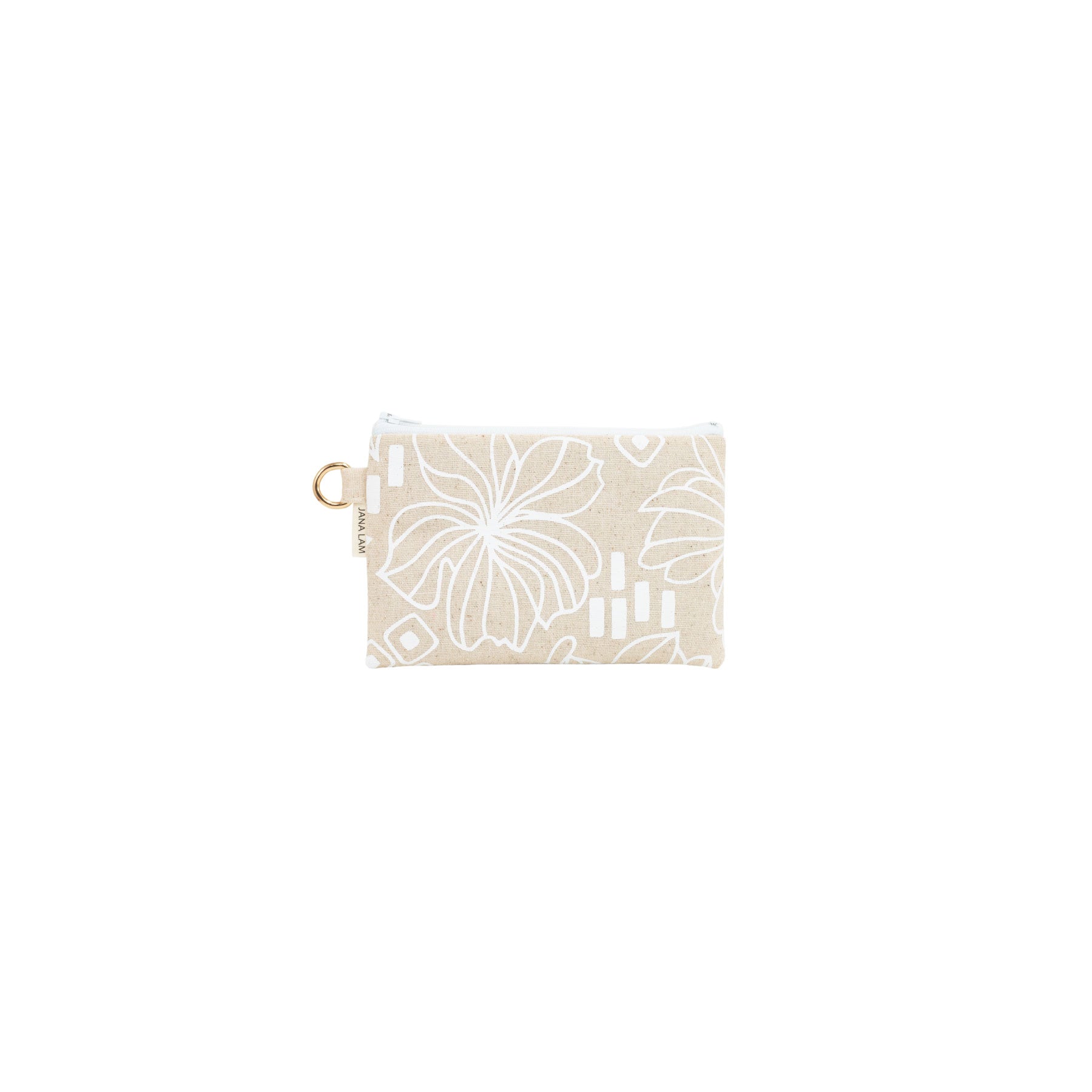 Petite Zipper Clutch • Retro Blooms • White Collection - Jana Lam Hawaii