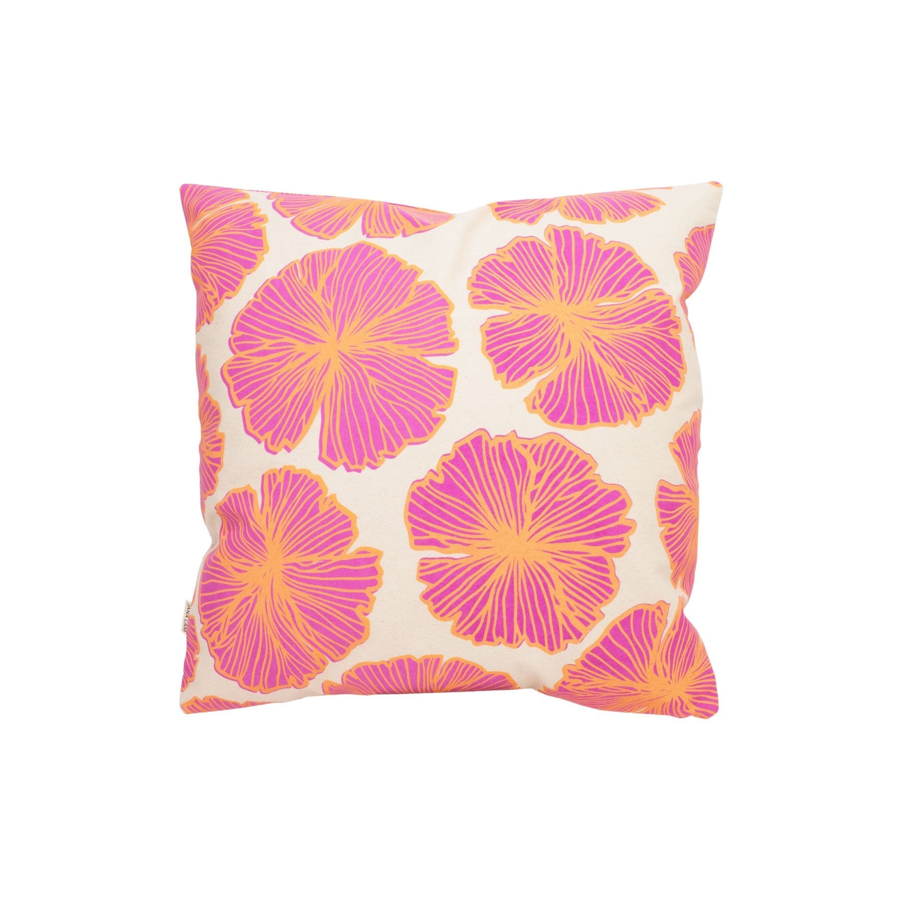 Pillow Cover • Seaflower • Orange over Hot Magenta - Jana Lam Hawaii