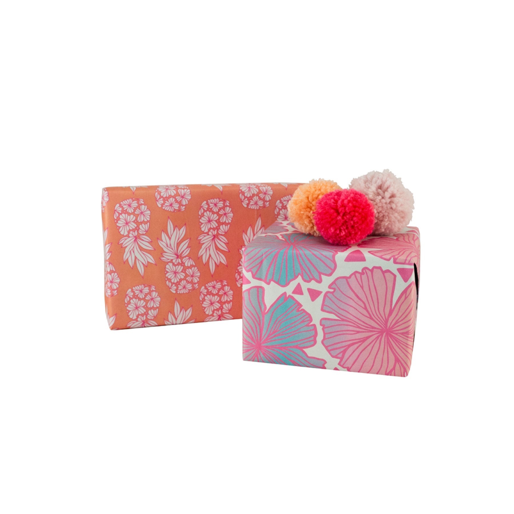 Pineapple Blush & Seaflower Eco Wrapping Paper • Wrappily + Jana Lam - Jana Lam Hawaii