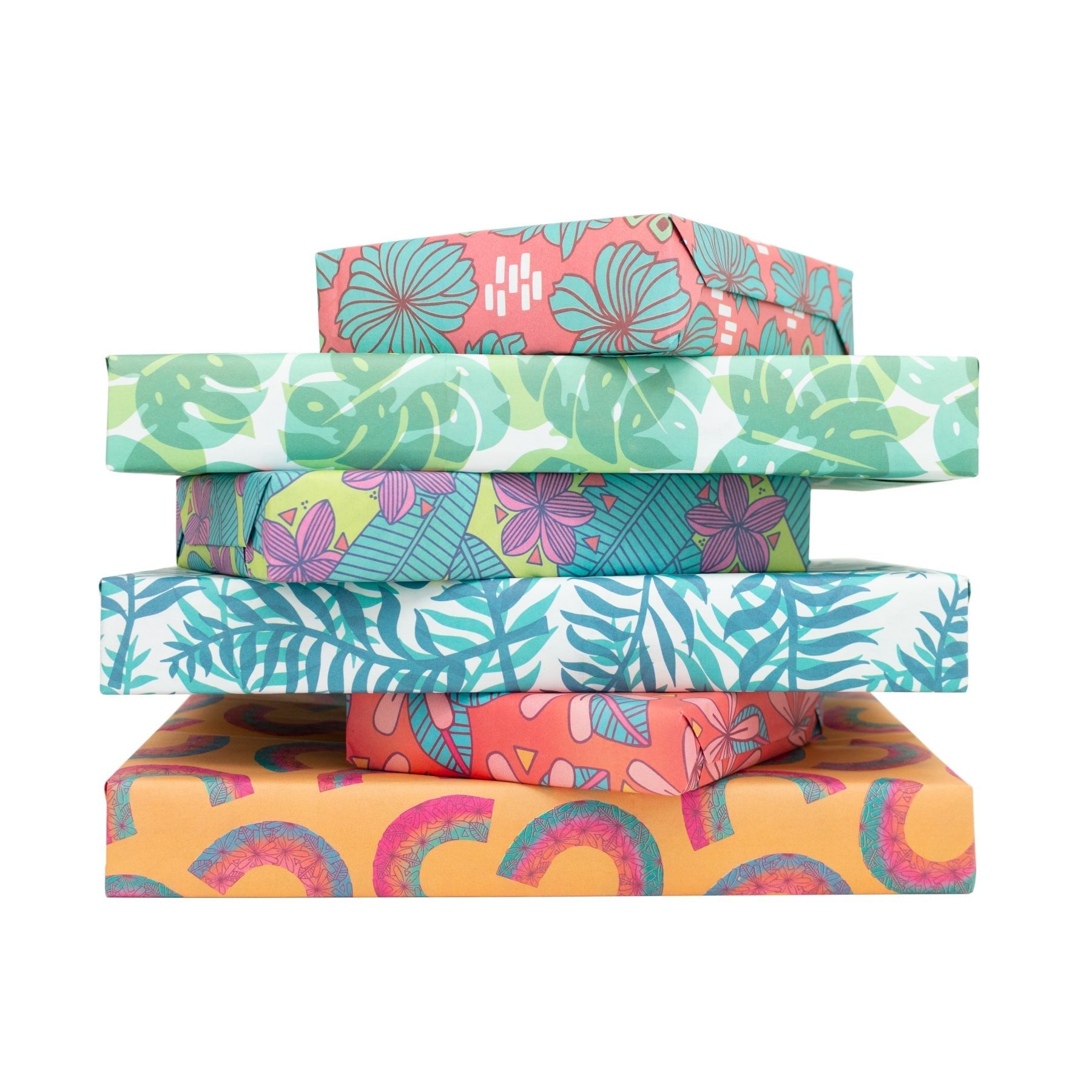 Rainbows + Tiare Blossoms Eco Wrapping Paper • Wrappily + Jana Lam - Jana Lam Hawaii