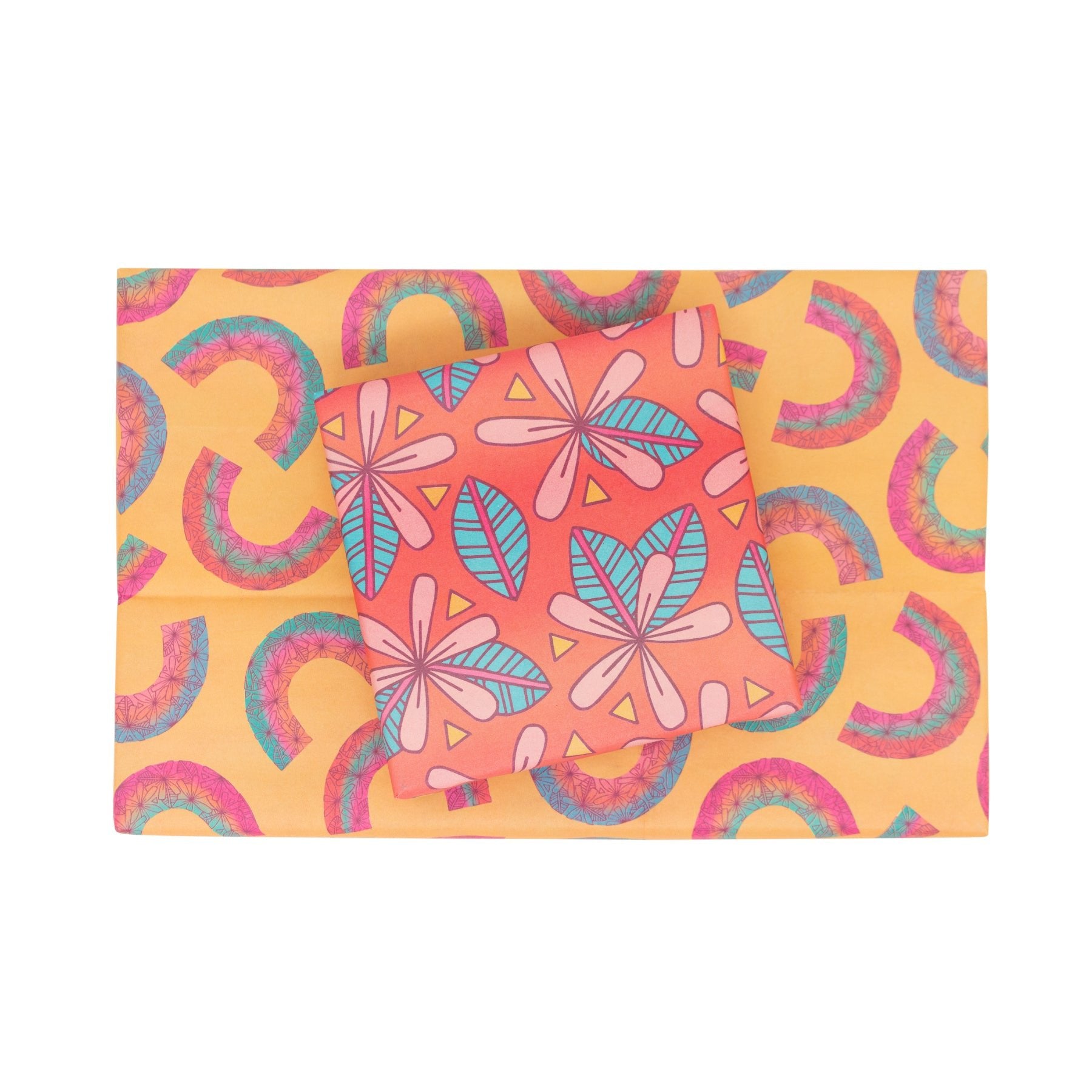 Rainbows + Tiare Blossoms Eco Wrapping Paper • Wrappily + Jana Lam - Jana Lam Hawaii