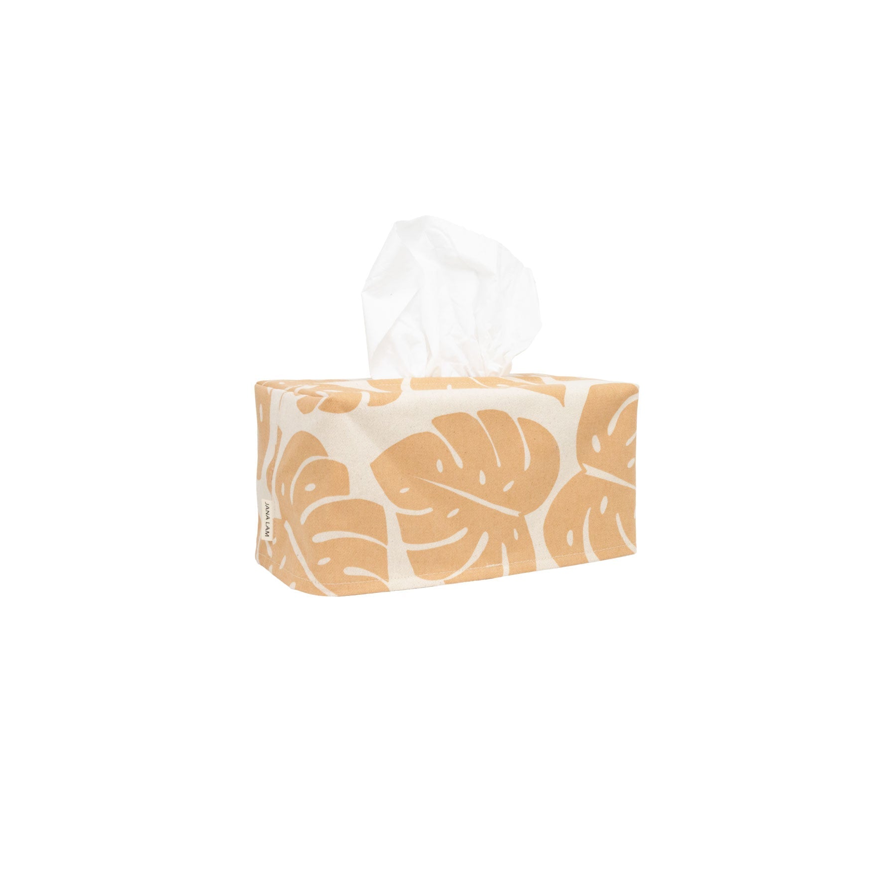 Rectangle Tissue Box Cover • Monstera Shadow • Tan - Jana Lam Hawaii