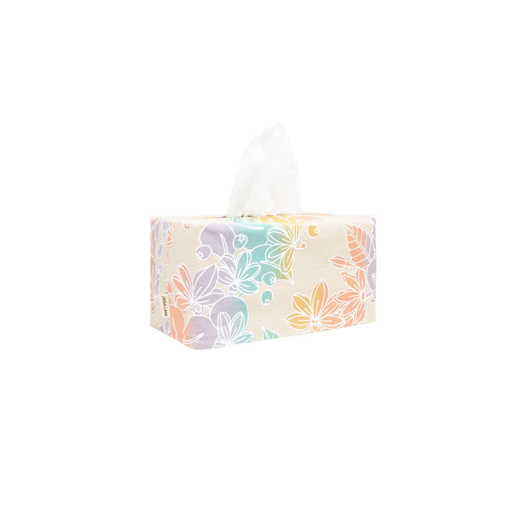 Rectangle Tissue Box Cover • Naupaka • Sherbet Sunrise - Jana Lam Hawaii