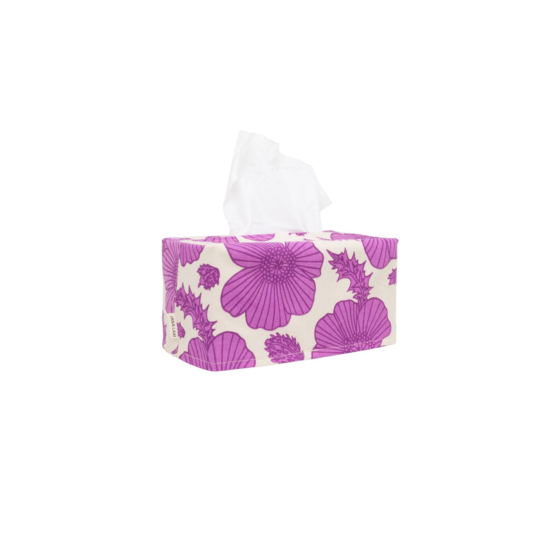 Rectangle Tissue Box Cover • Pua Kala • Purple - Jana Lam Hawaii