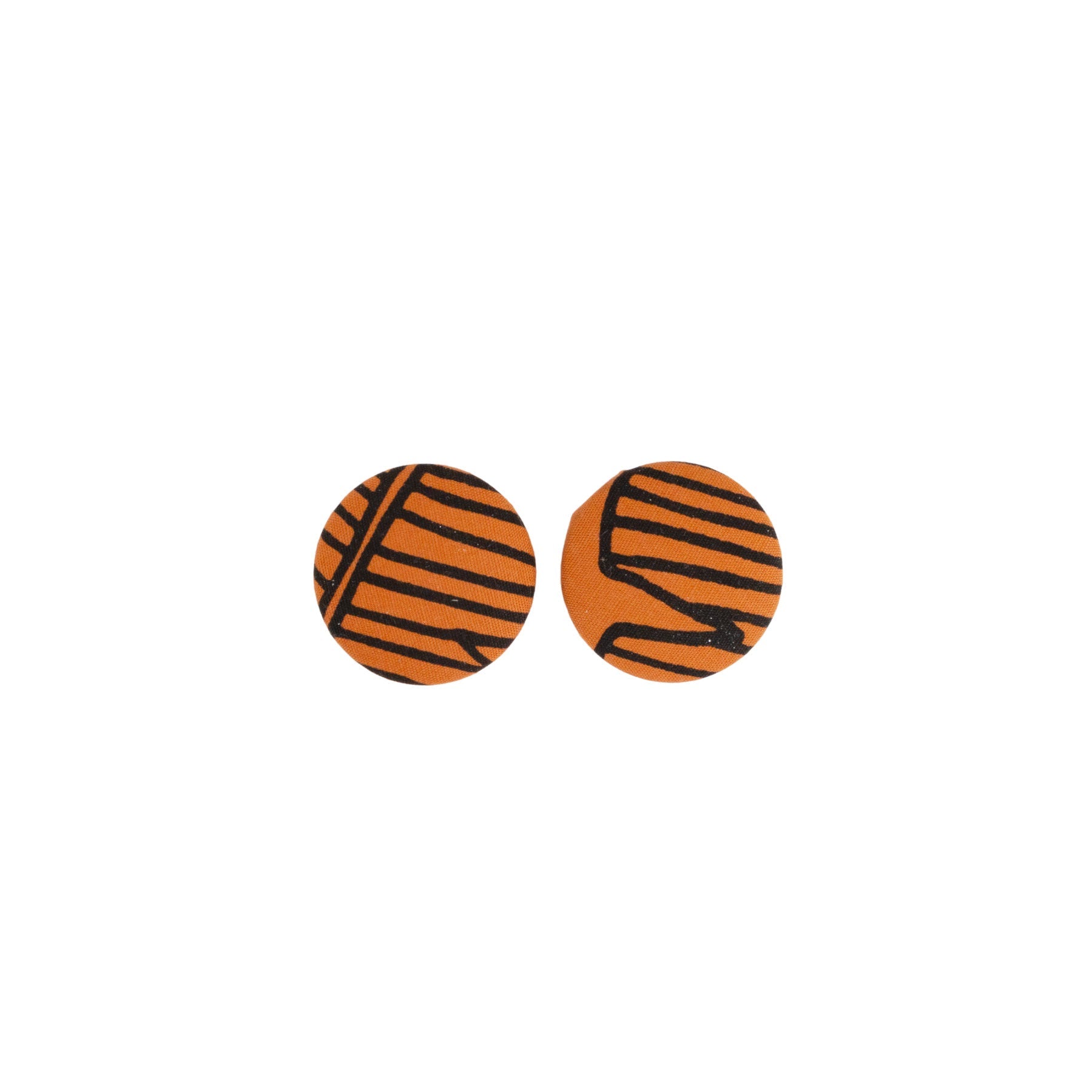 Roundie Earrings • Banana Leaf • Black on Brown - Jana Lam Hawaii