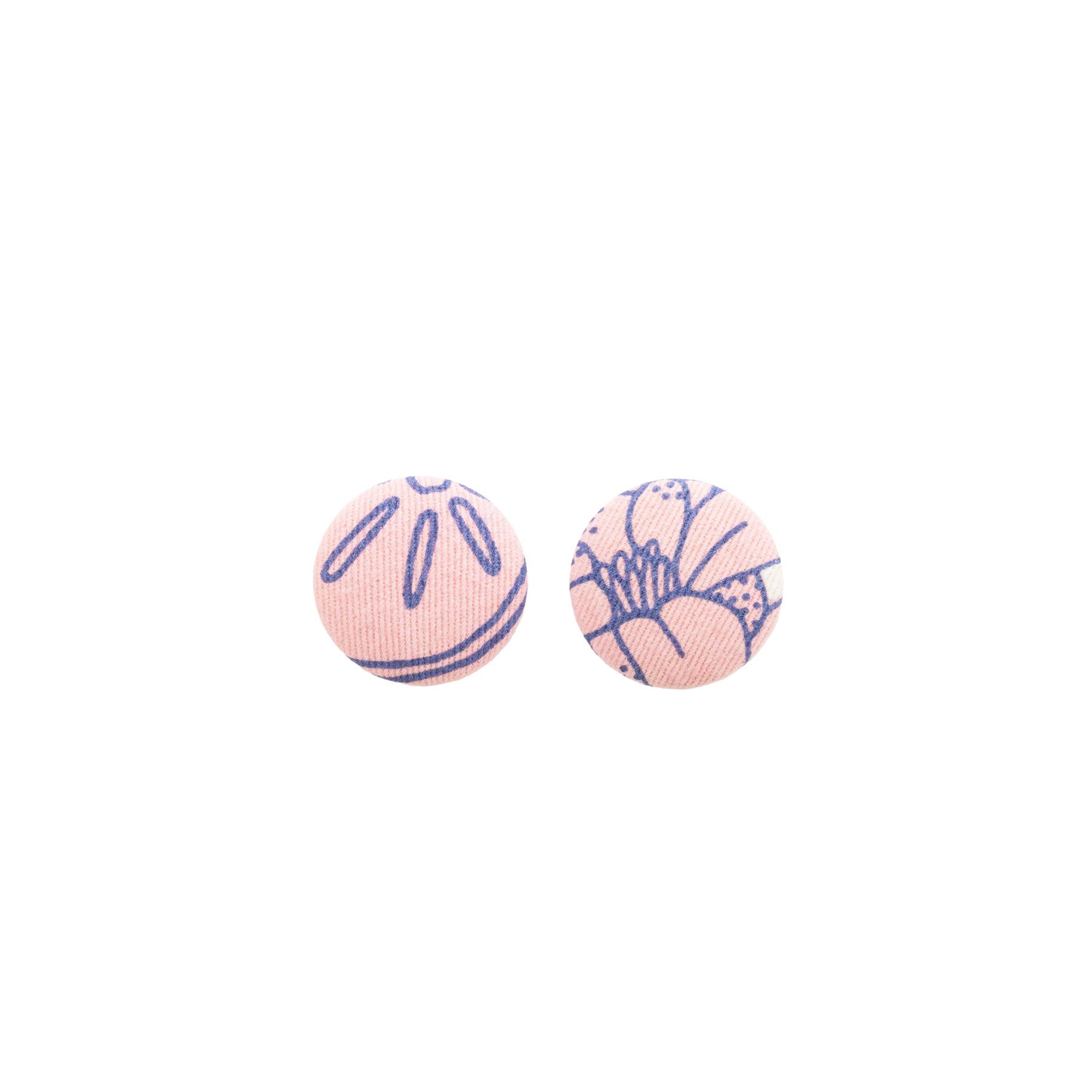 Roundie Earrings • Persimmon • Navy over Pink - Jana Lam Hawaii