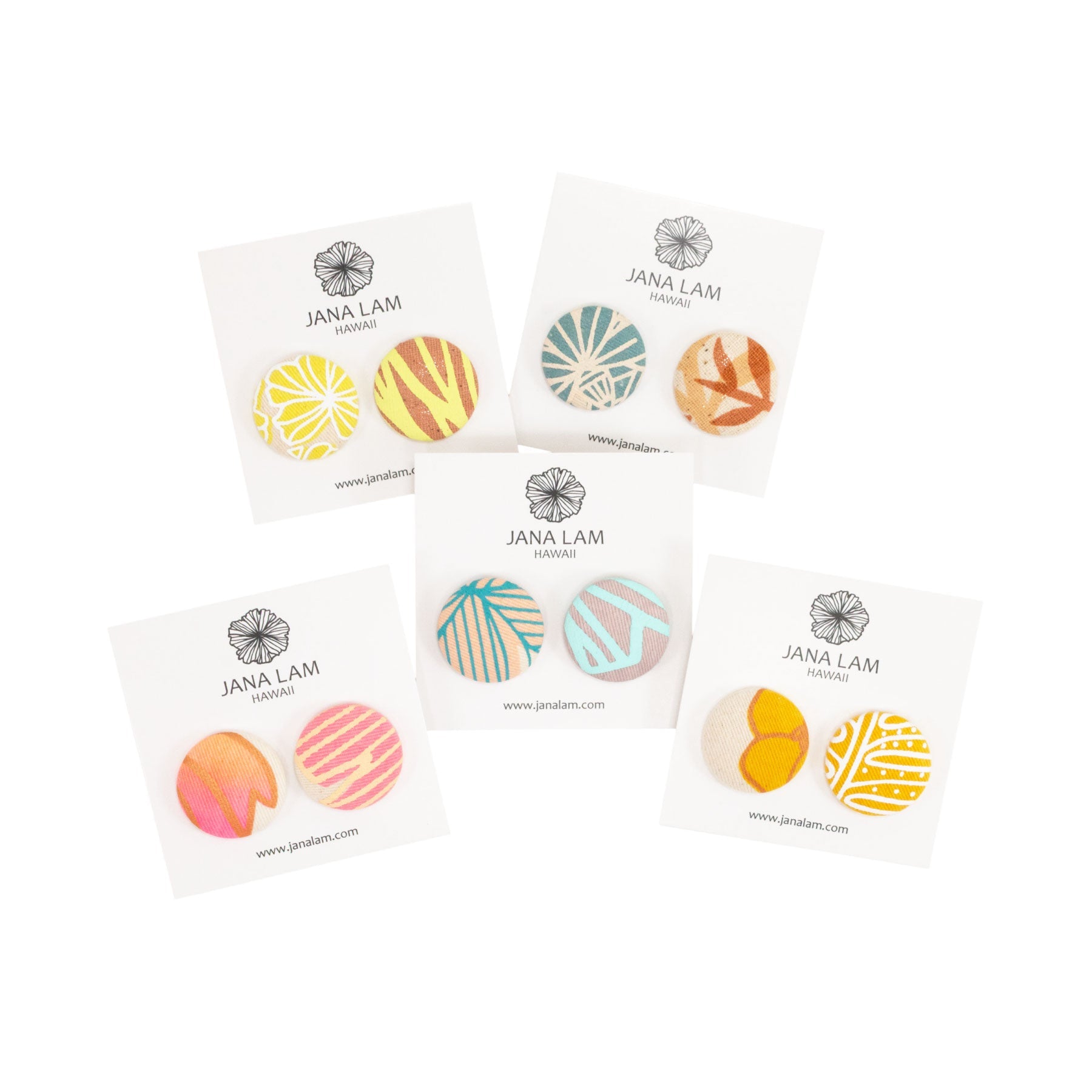 Roundie Earrings • Rainbow Collection • Surprise Print - Jana Lam Hawaii