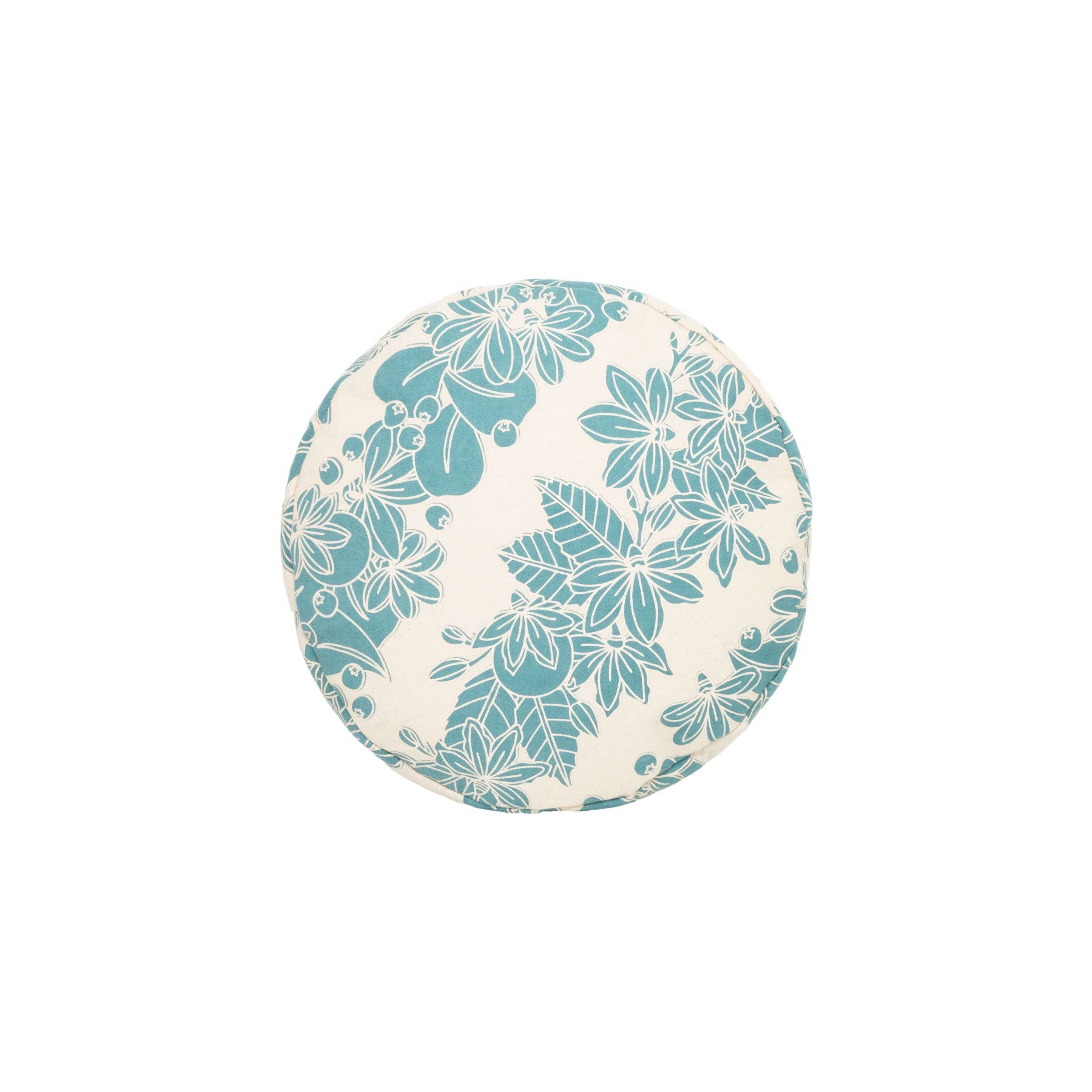 Roundie Pillow • Naupaka • Sand over Dusty Teal - Jana Lam Hawaii