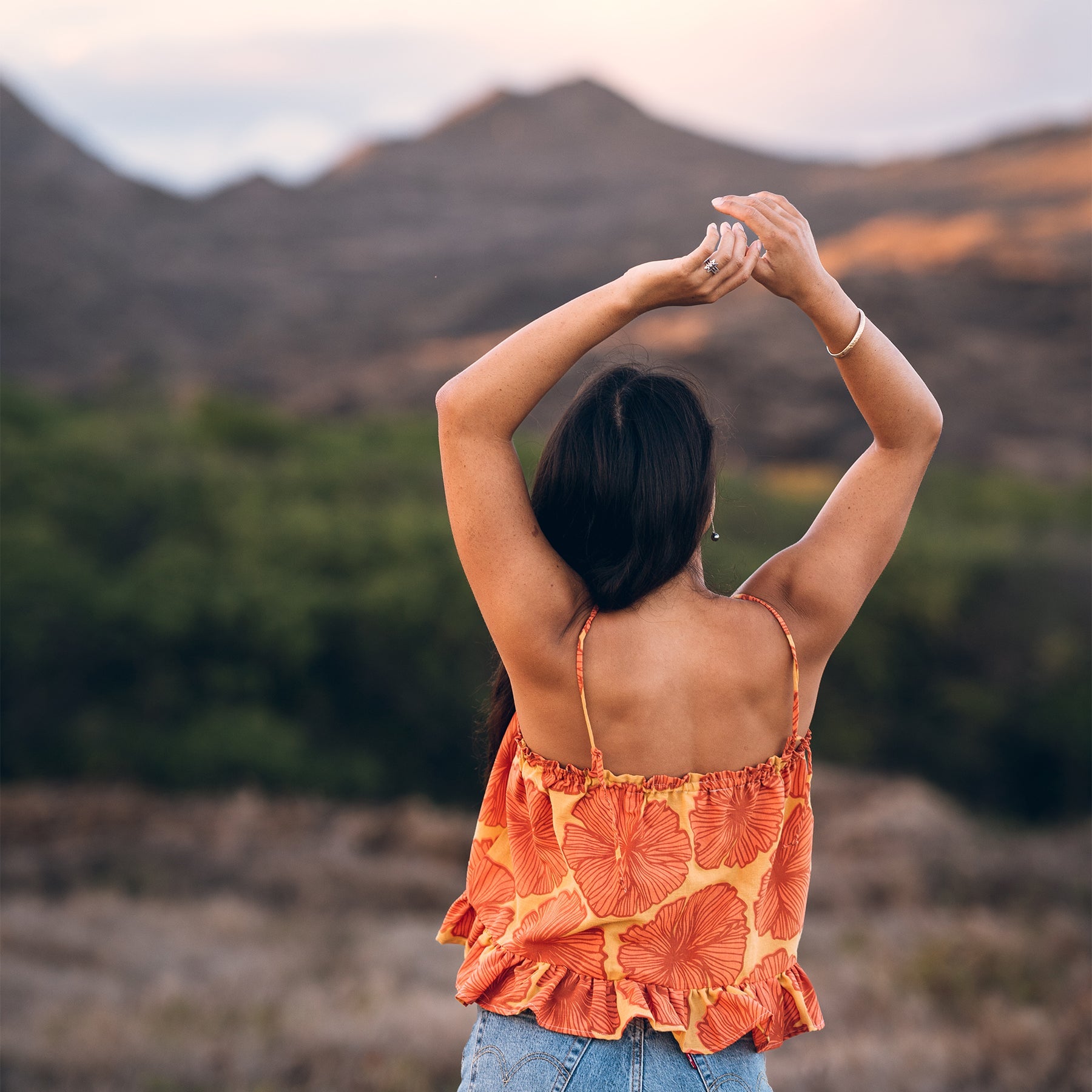 Scrunchie Tank • Seaflower • Vintage Sunset - Jana Lam Hawaii