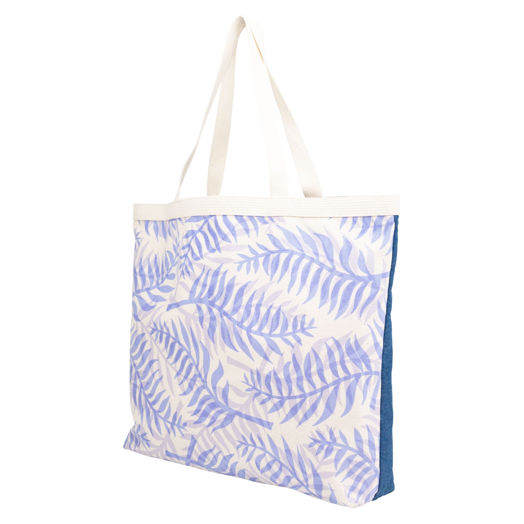 Shopper's Tote • Double Palm • Periwinkle over Pale Lavender - Jana Lam Hawaii