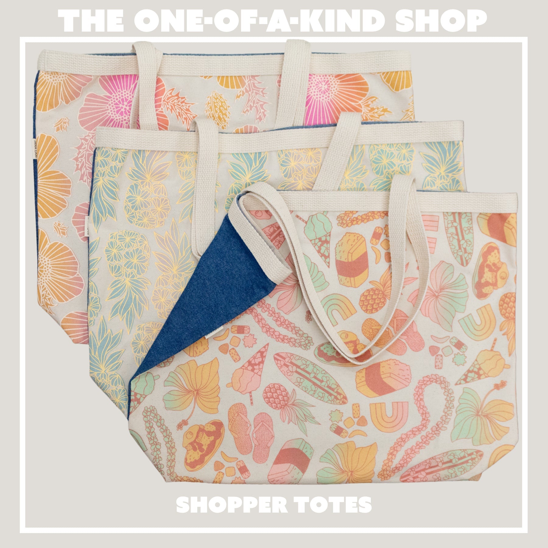 Shopper's Tote • The One - of - a - Kind Shop - Jana Lam Hawaii