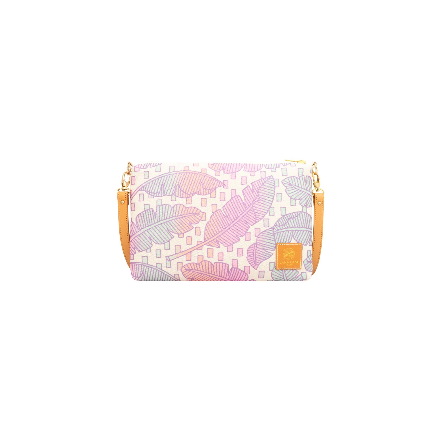 Slim Zipper Cross Body • Jungle City • Metallic Mauve over Mint, Pink, and Peach Ombre - Jana Lam Hawaii