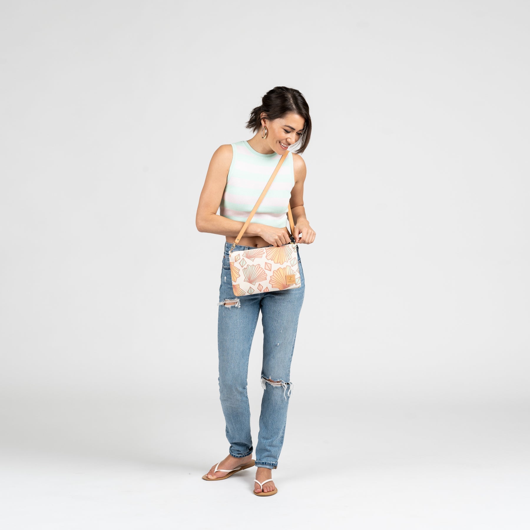 Slim Zipper Cross Body • Naupaka • Blue Lagoon - Jana Lam Hawaii