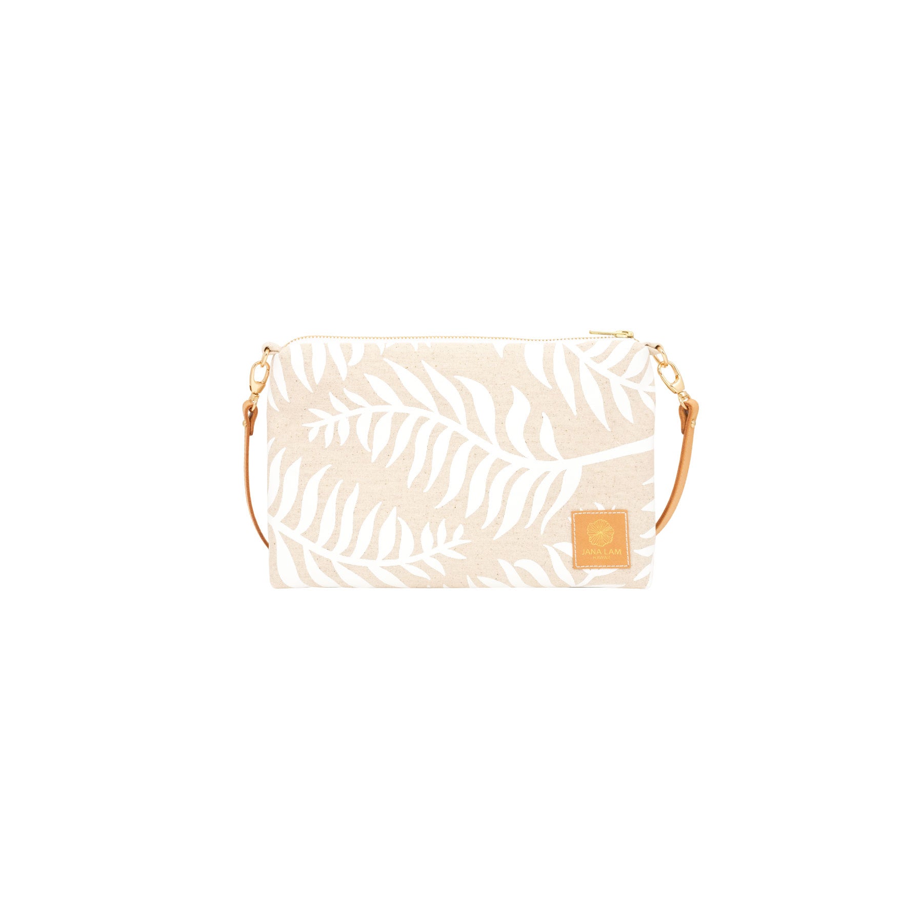 Slim Zipper Cross Body • Palm Shadow • White Collection - Jana Lam Hawaii