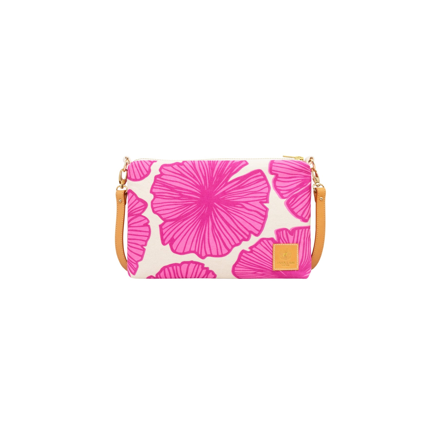 Slim Zipper Cross Body • Seaflower • Hot Pink Fuchsia - Jana Lam Hawaii