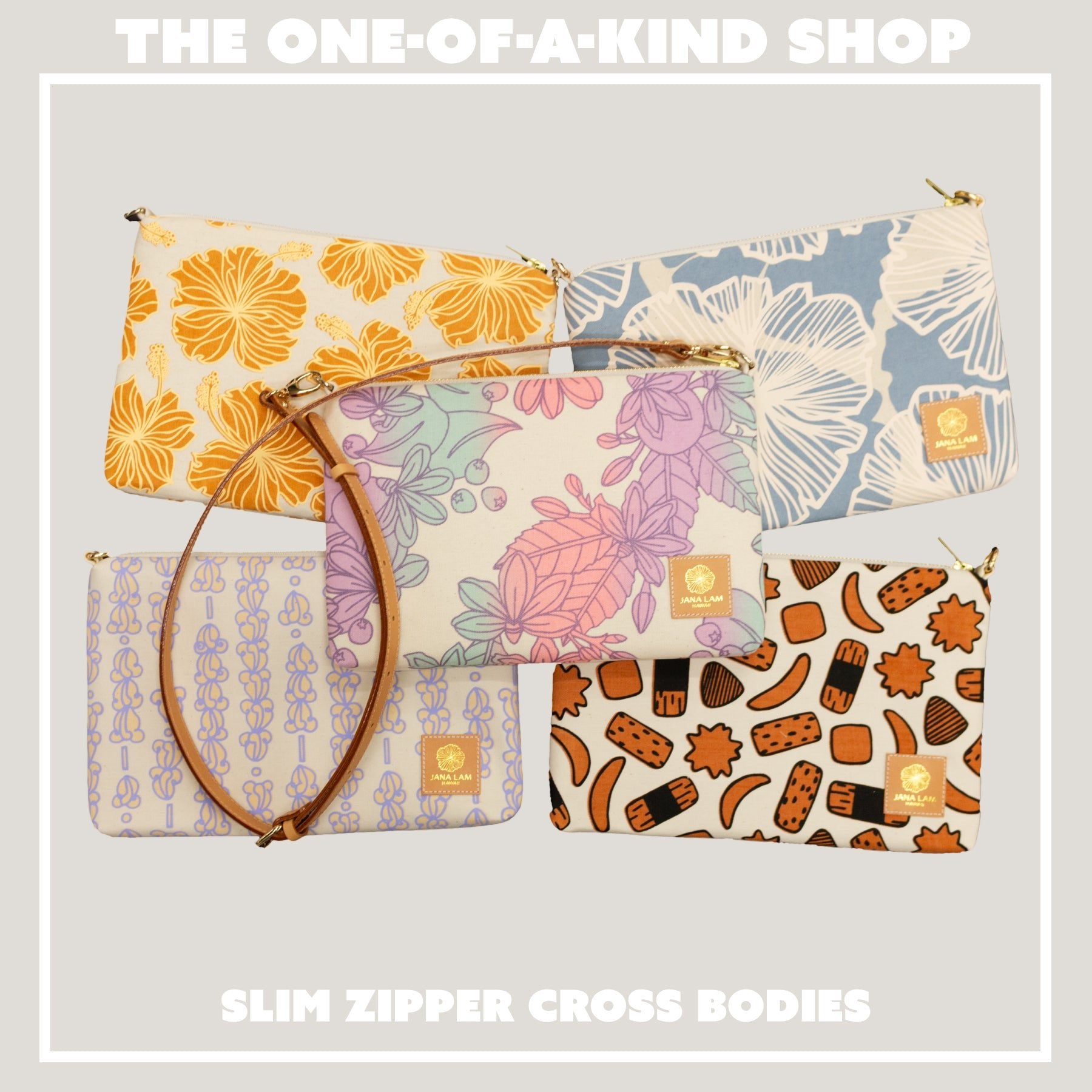 Slim Zipper Cross Body • The One - Of - A - Kind Shop - Jana Lam Hawaii