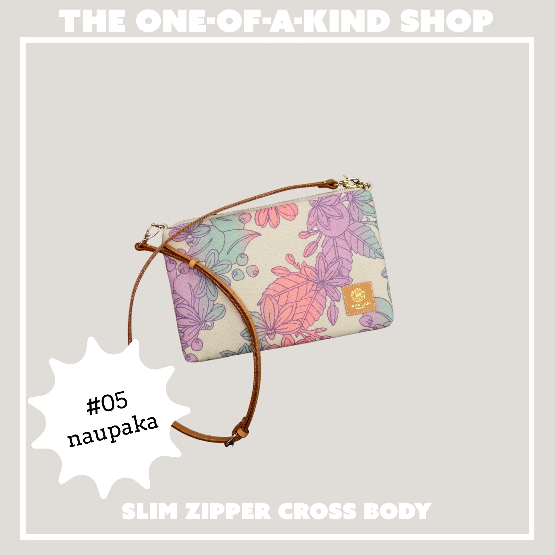 Slim Zipper Cross Body • The One - Of - A - Kind Shop - Jana Lam Hawaii