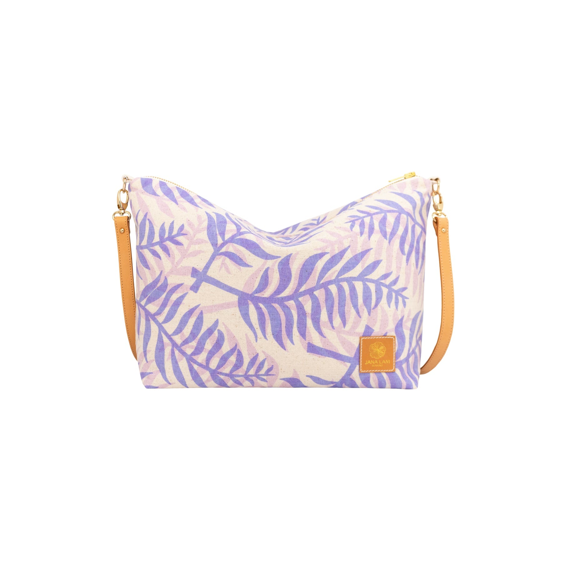 Slouchy Cross Body • Double Palm • Violet over Lilac - Jana Lam Hawaii