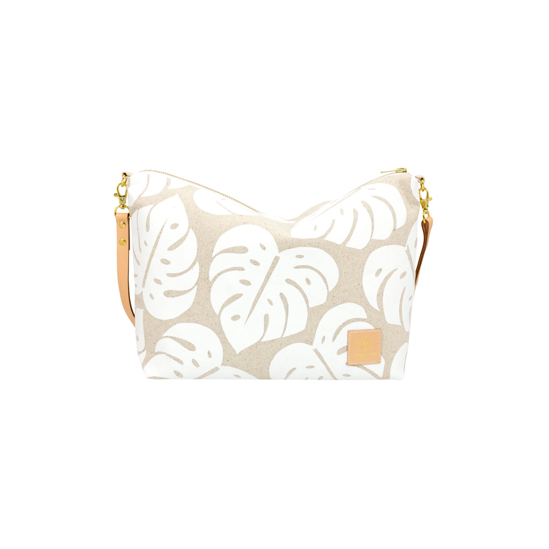 Slouchy Cross Body • Monstera Shadow • White Collection - Jana Lam Hawaii